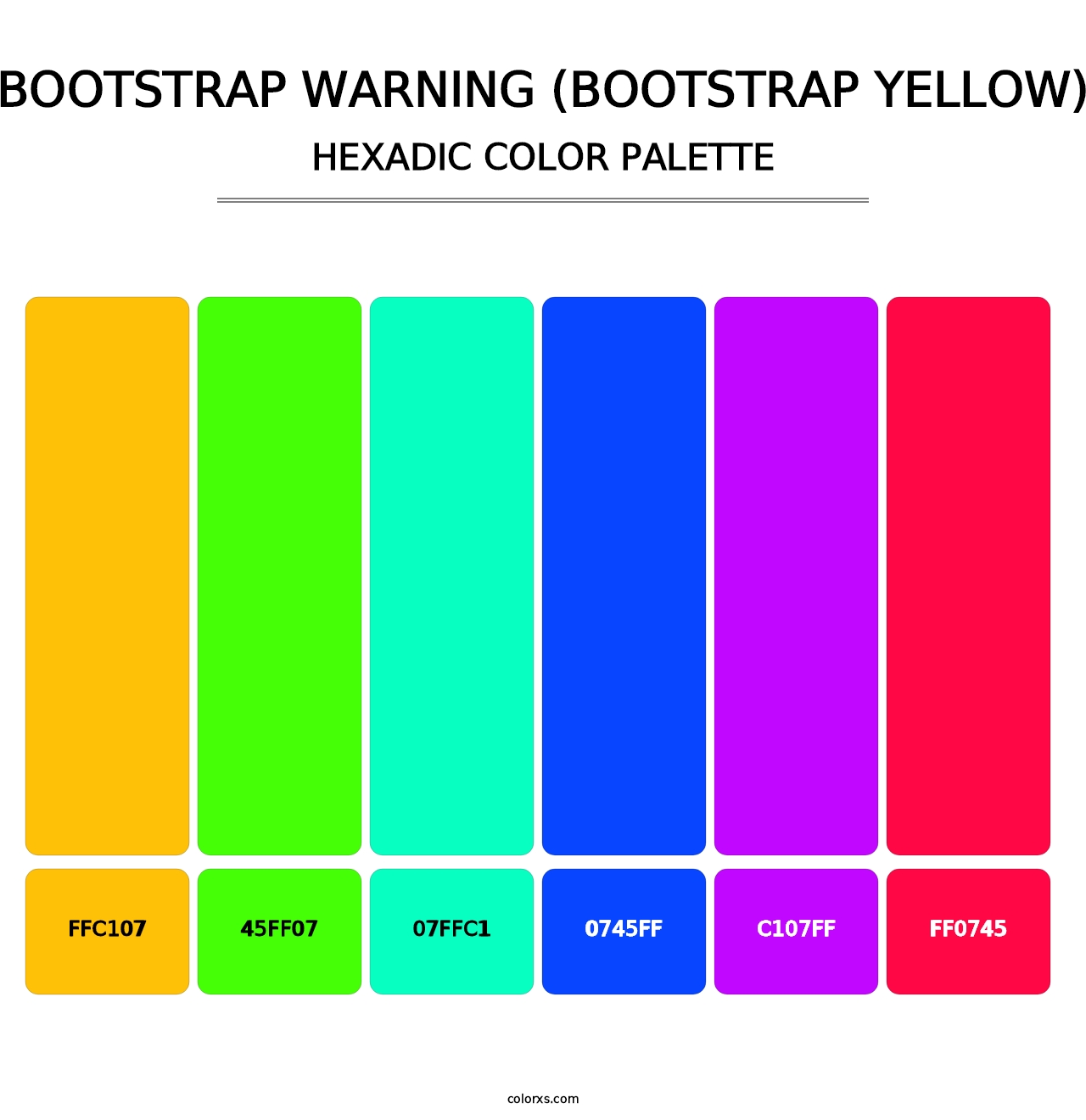 Bootstrap Warning (Bootstrap Yellow) - Hexadic Color Palette
