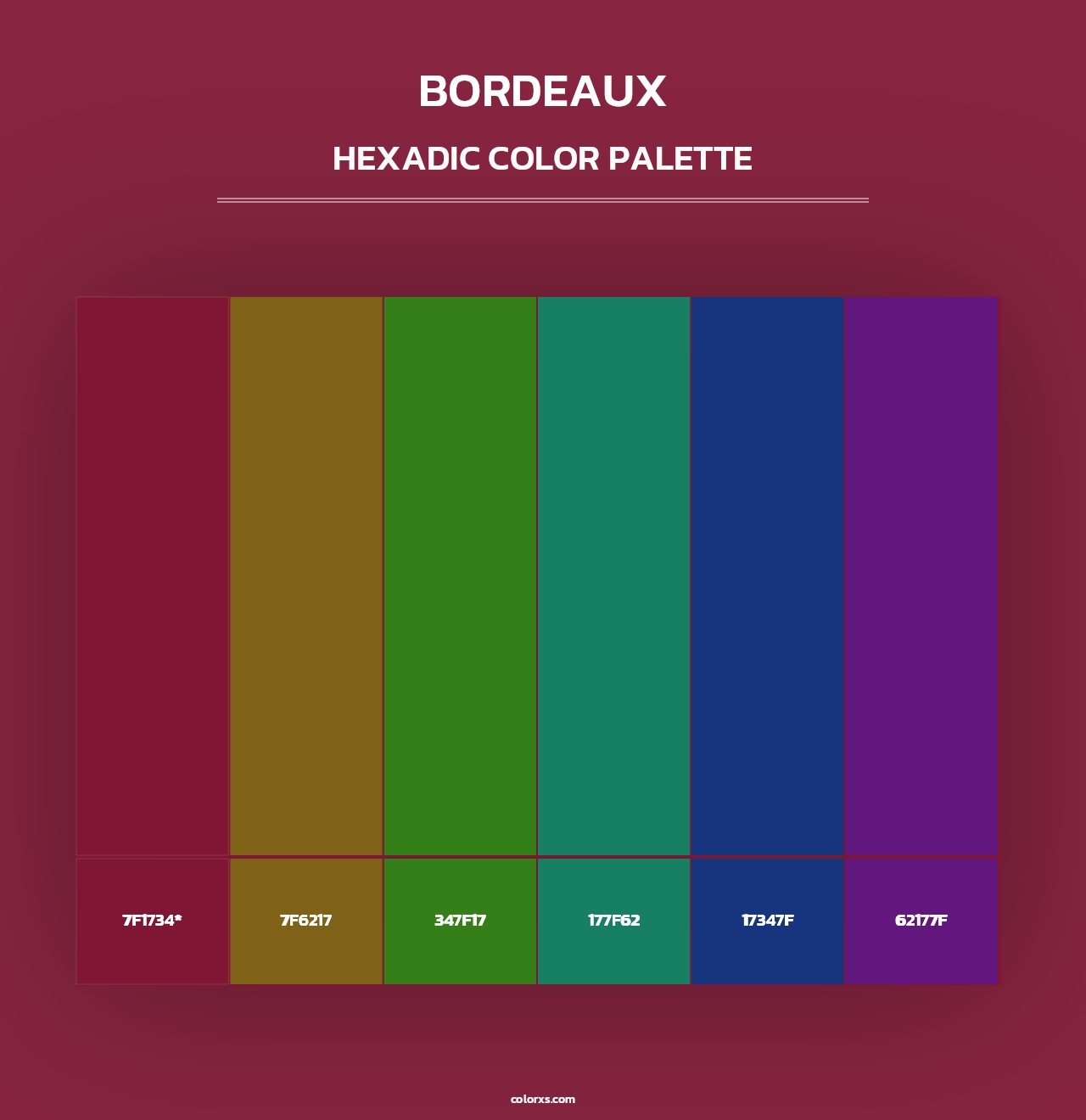 Bordeaux - Hexadic Color Palette