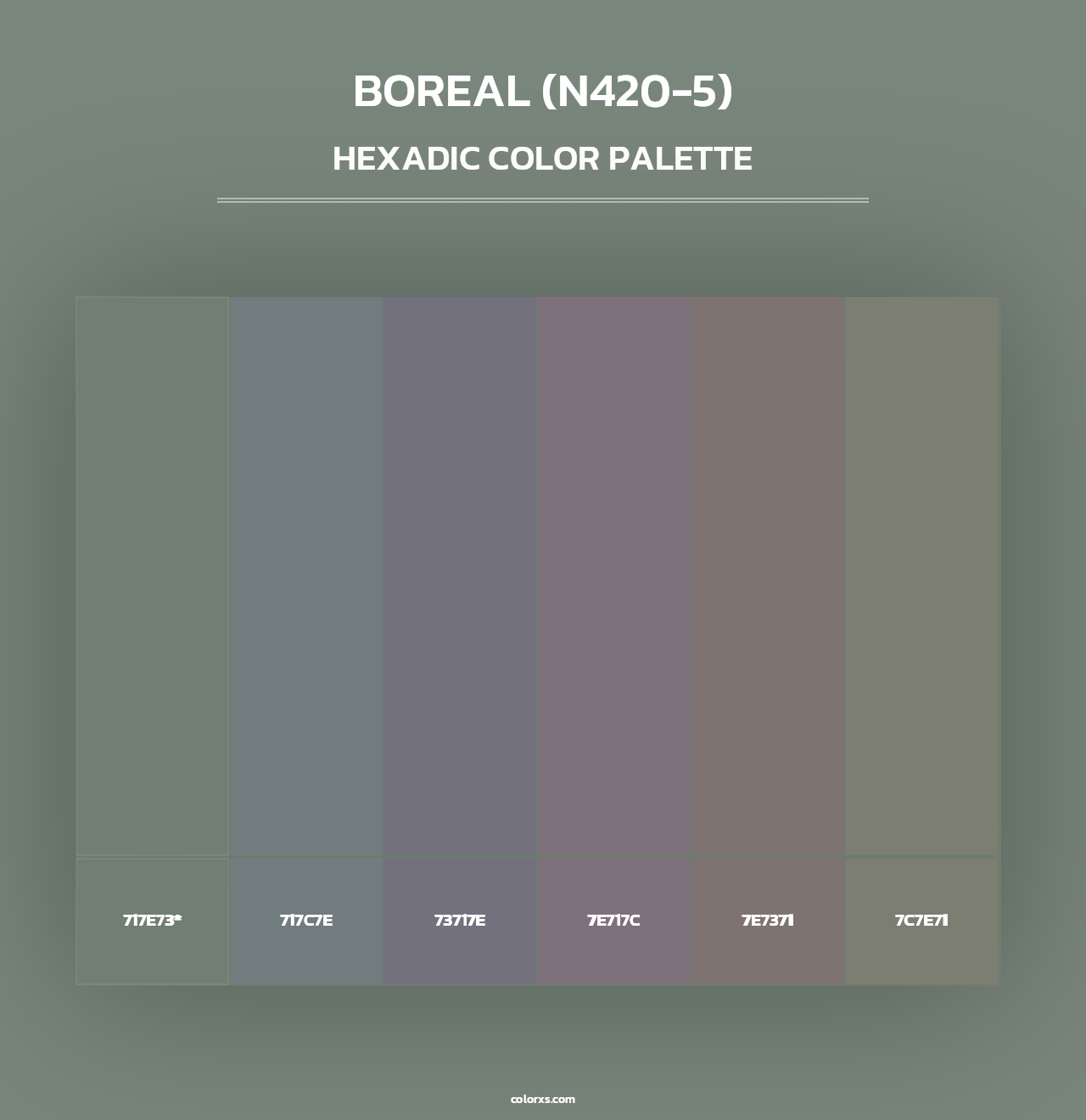 Boreal (N420-5) - Hexadic Color Palette