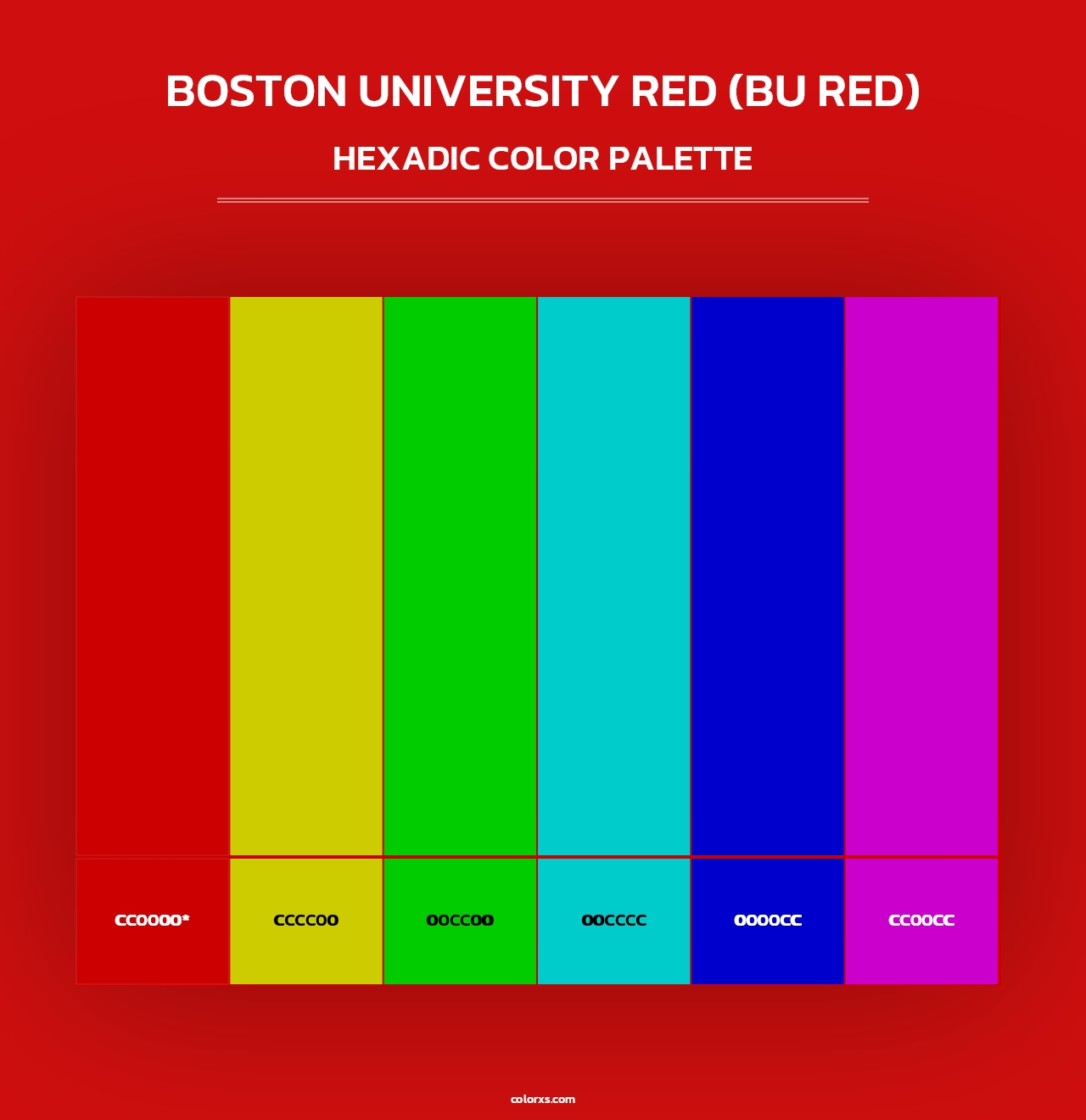 Boston University Red (BU Red) - Hexadic Color Palette