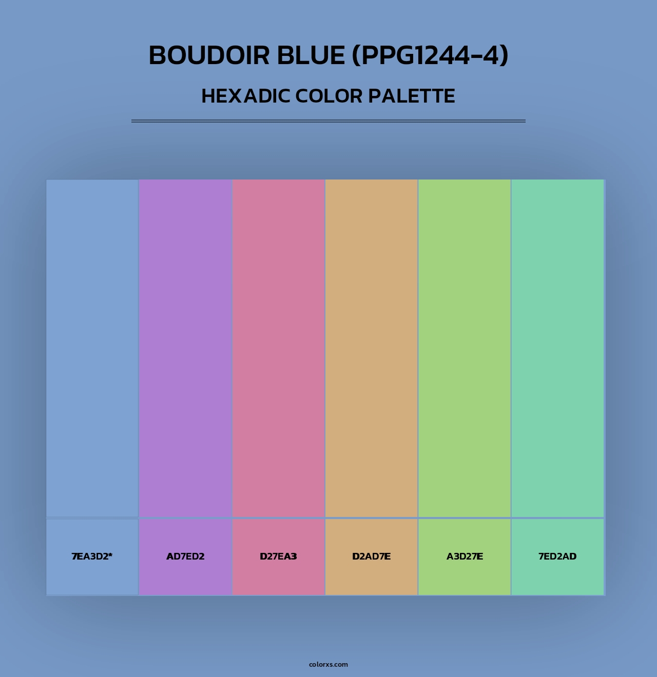 Boudoir Blue (PPG1244-4) - Hexadic Color Palette