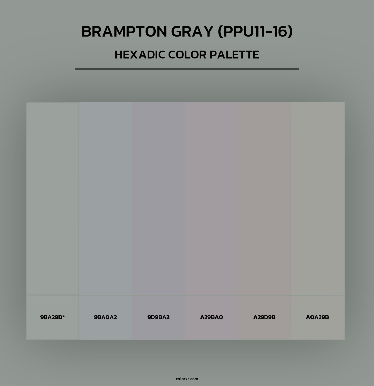 Brampton Gray (PPU11-16) - Hexadic Color Palette