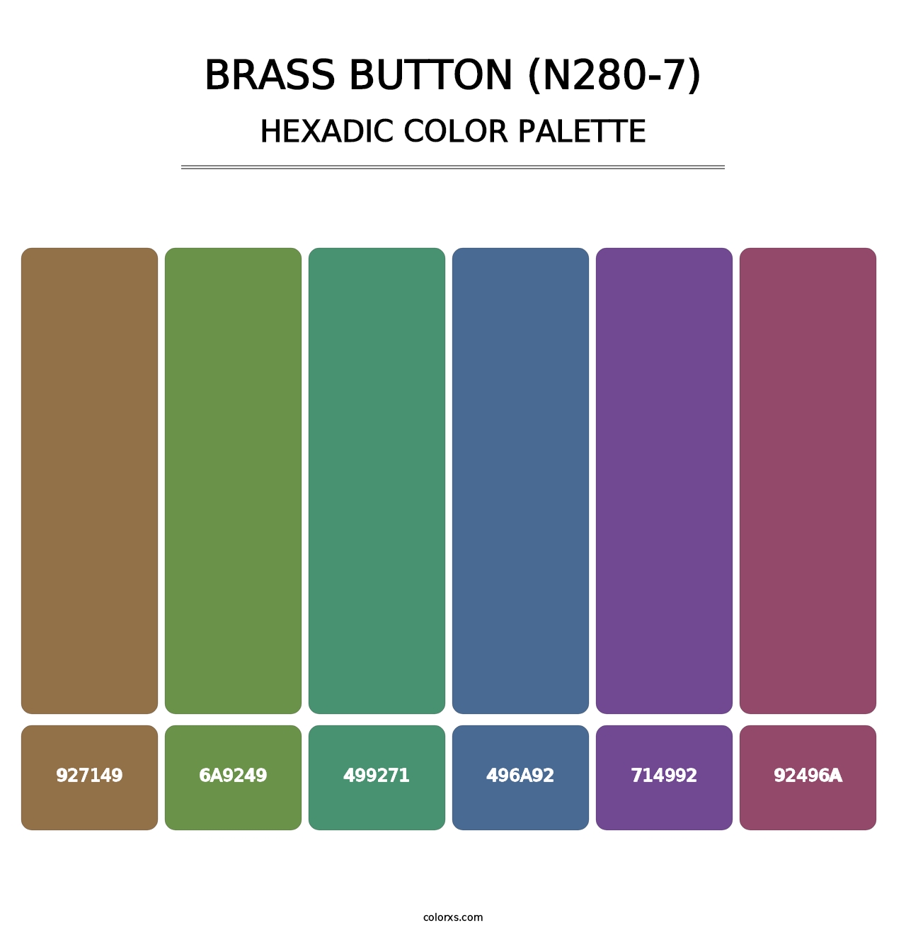 Brass Button (N280-7) - Hexadic Color Palette