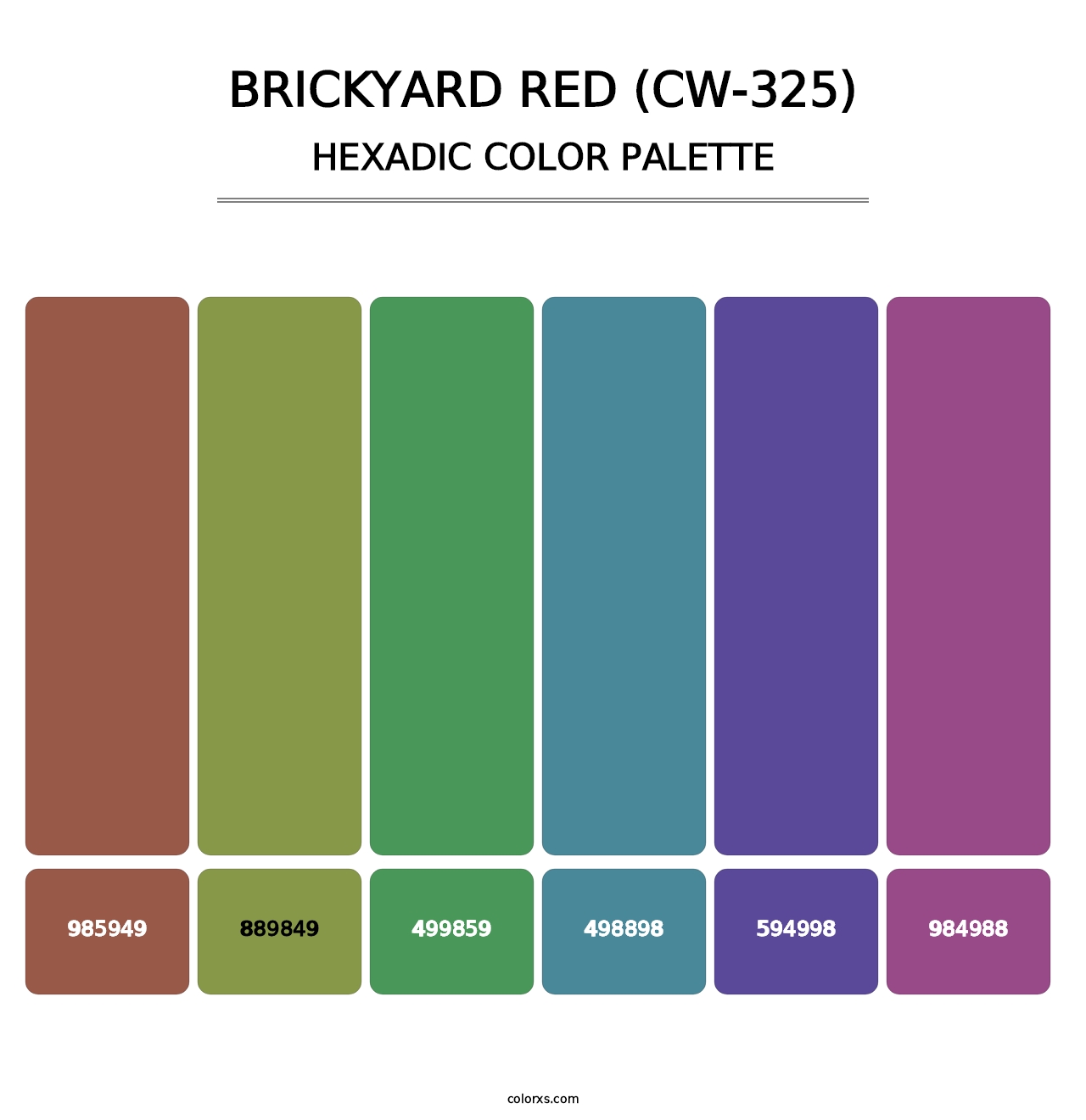 Brickyard Red (CW-325) - Hexadic Color Palette