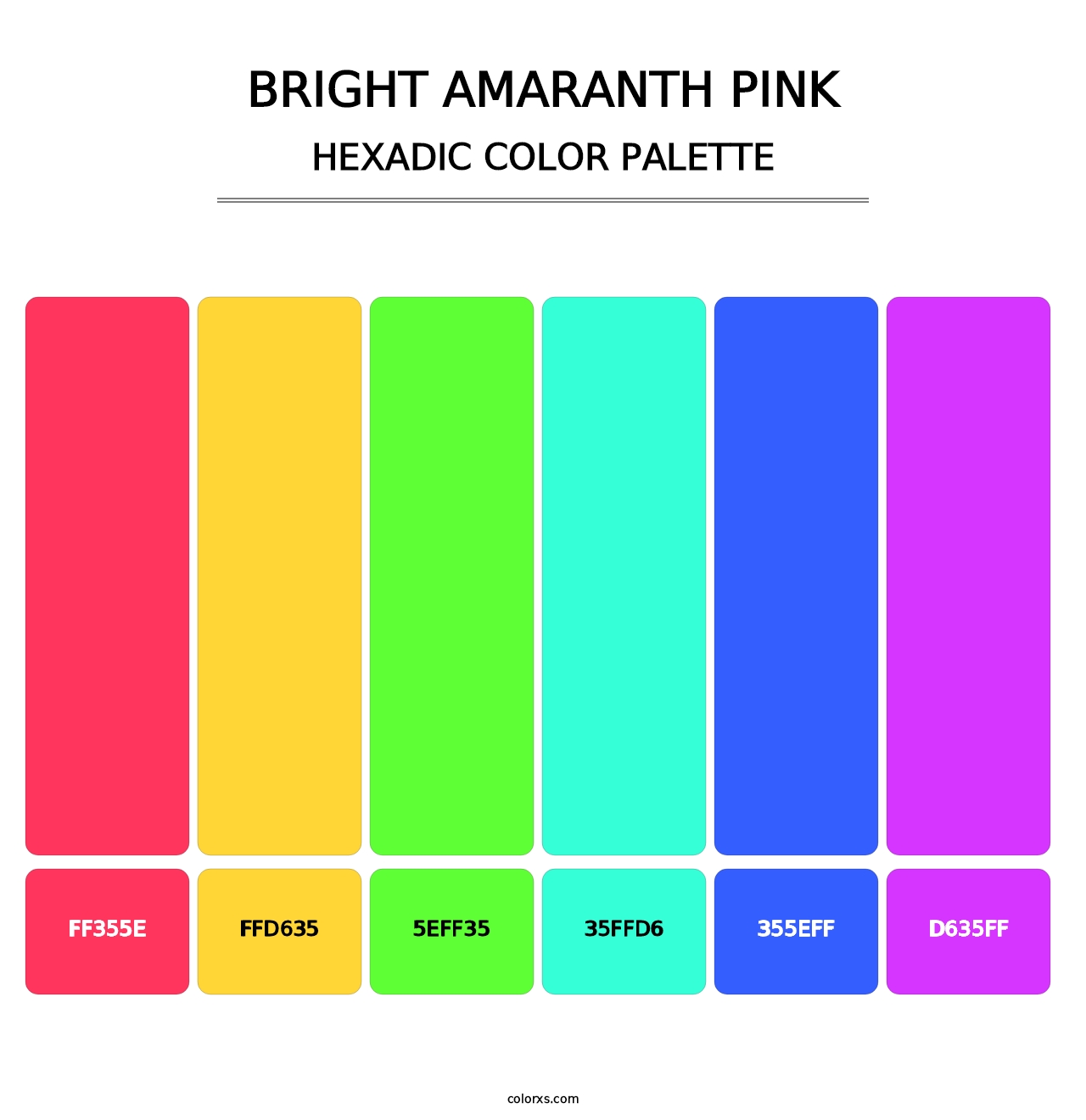 Bright Amaranth Pink - Hexadic Color Palette