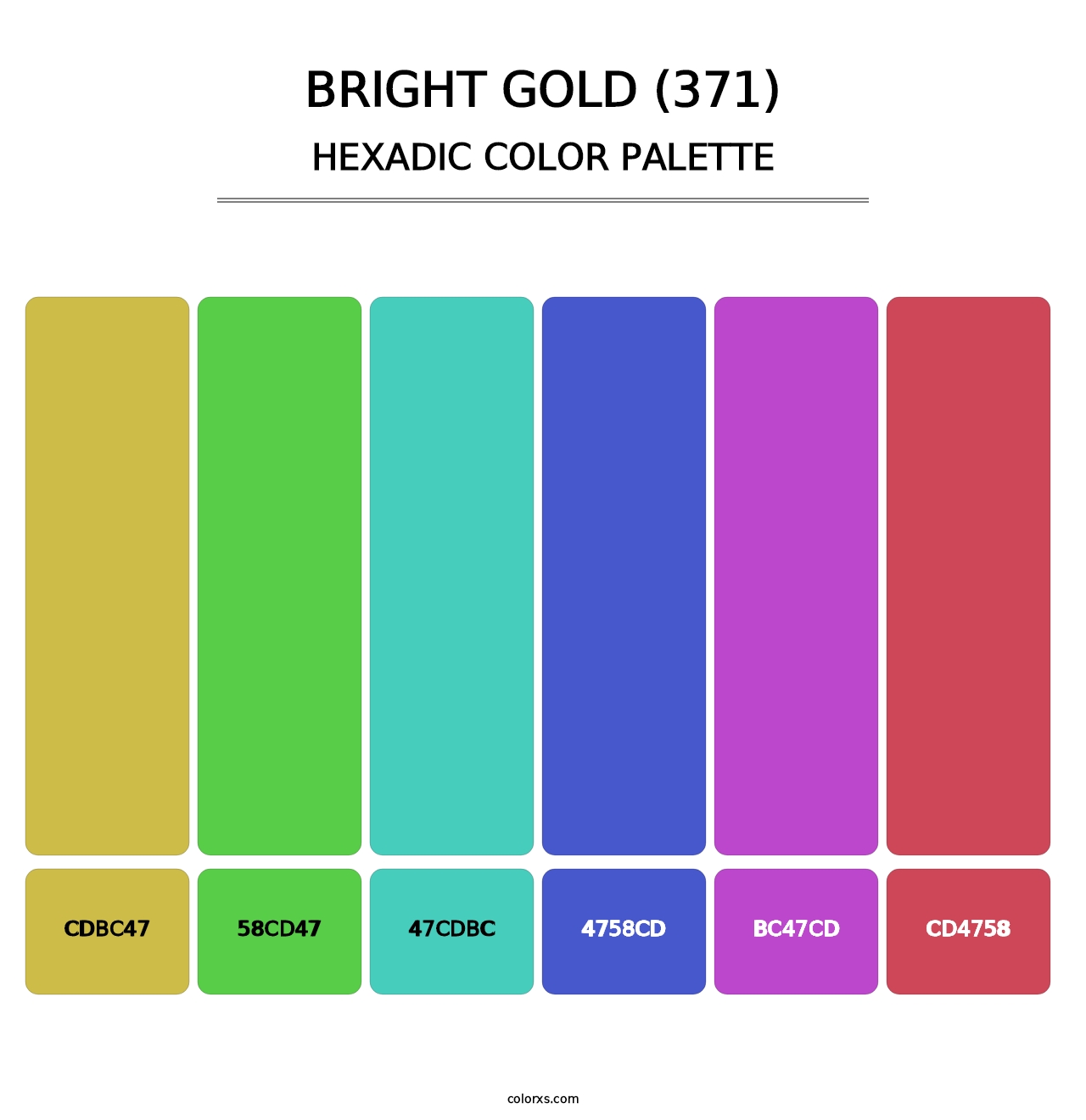 Bright Gold (371) - Hexadic Color Palette