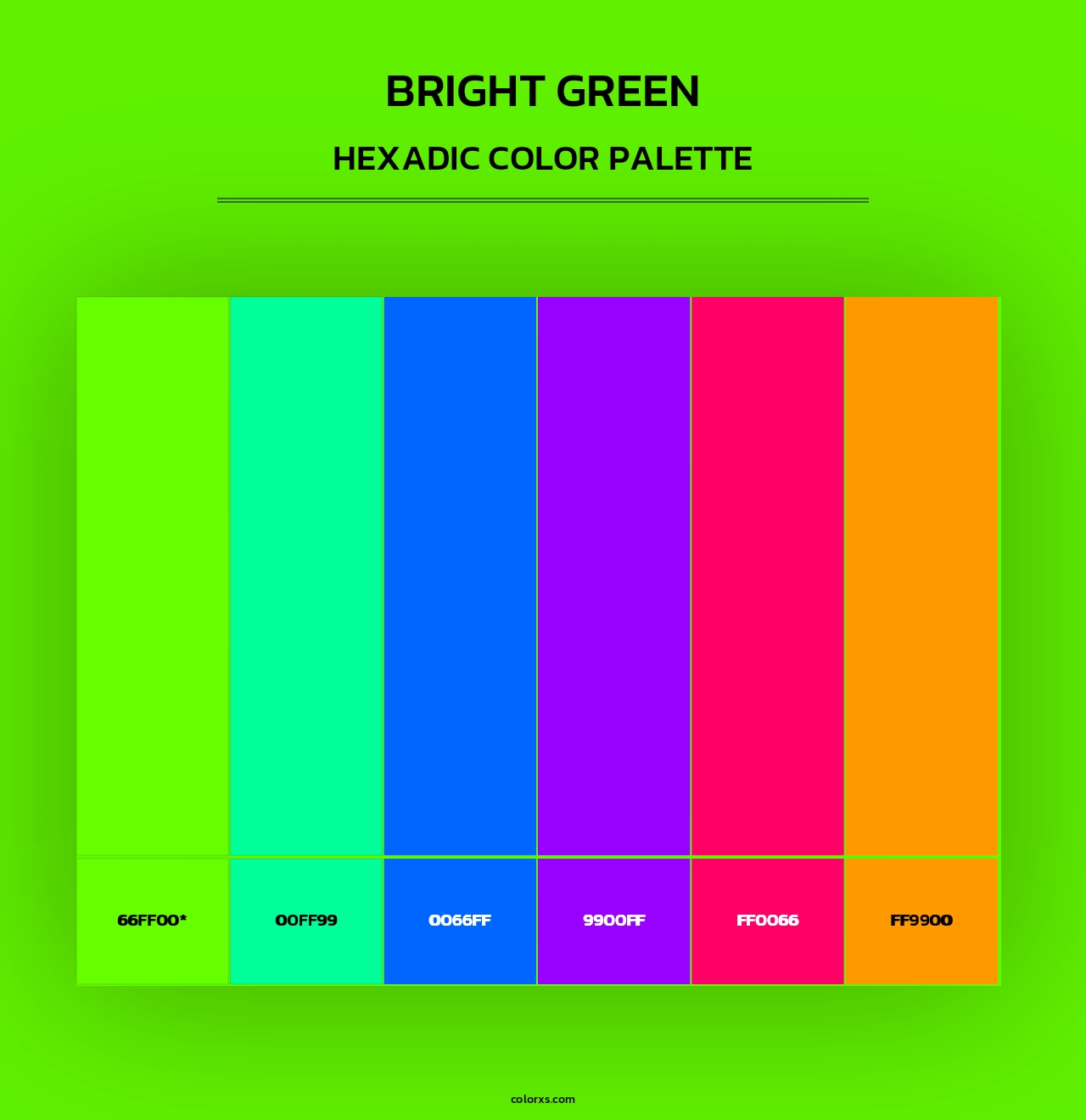 Bright Green - Hexadic Color Palette
