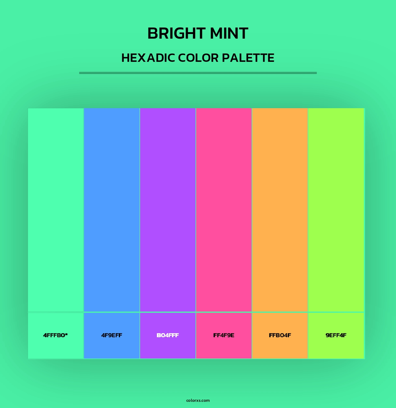 Bright Mint - Hexadic Color Palette