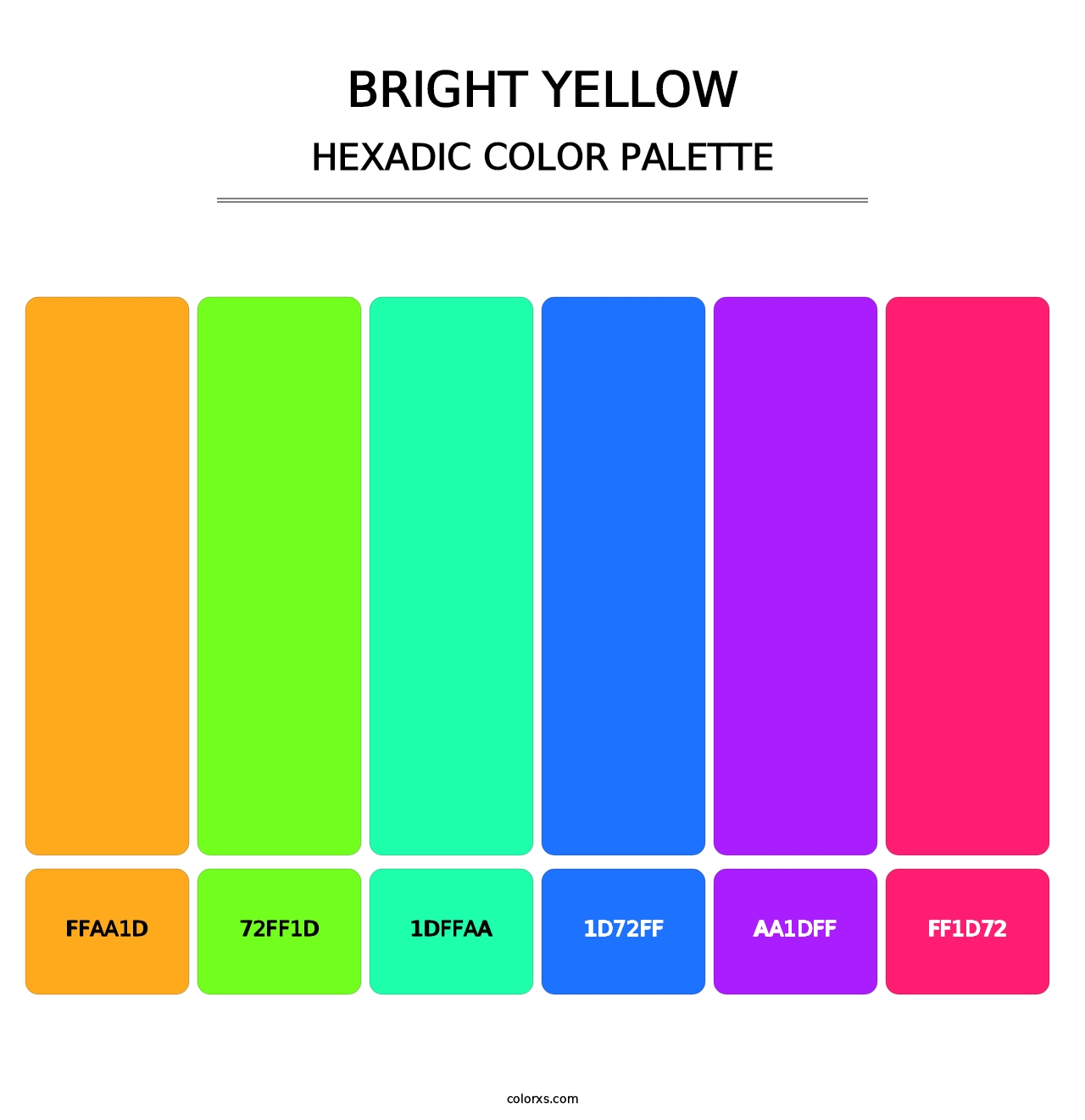 Bright Yellow - Hexadic Color Palette