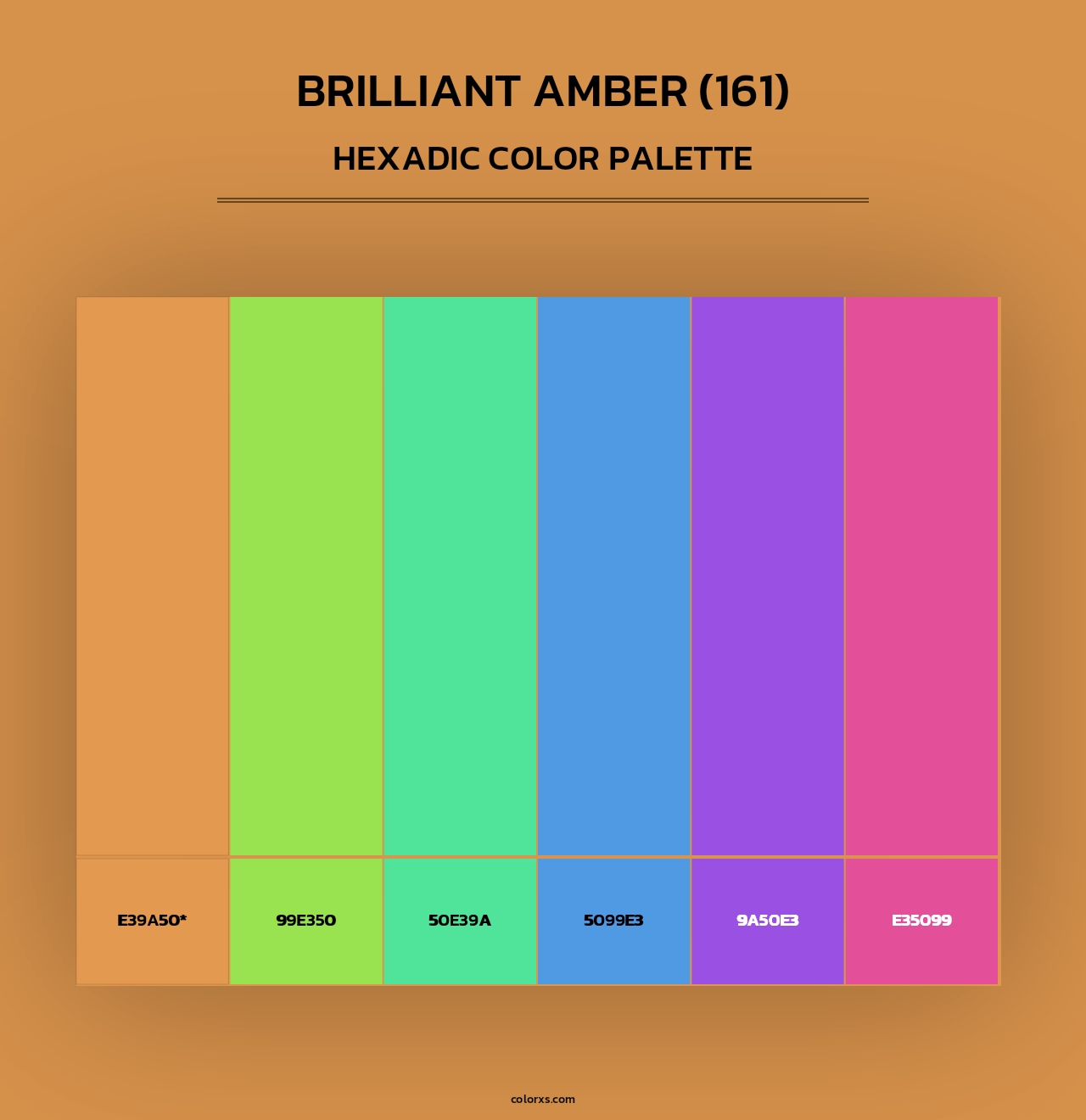 Brilliant Amber (161) - Hexadic Color Palette