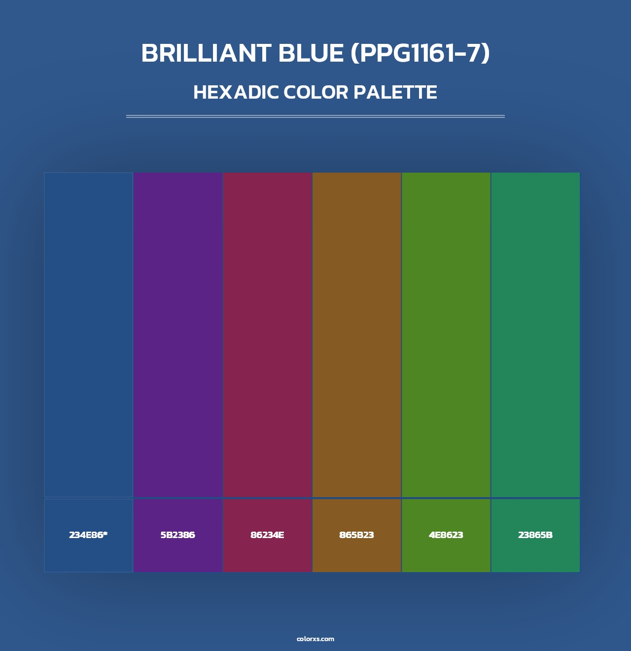 Brilliant Blue (PPG1161-7) - Hexadic Color Palette