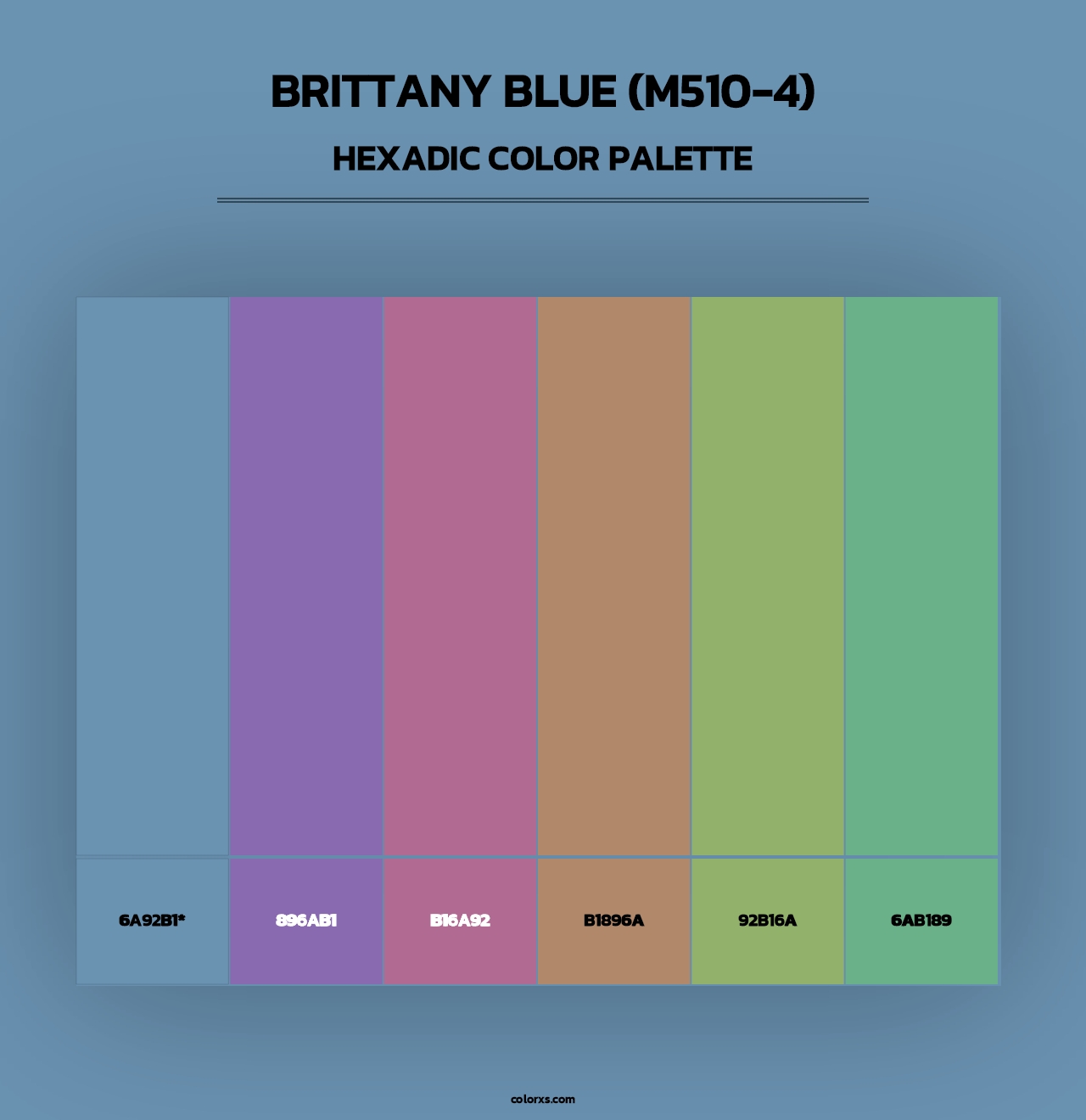 Brittany Blue (M510-4) - Hexadic Color Palette
