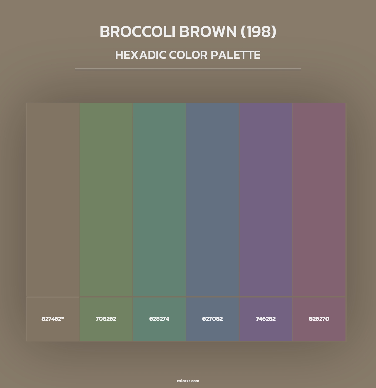 Broccoli Brown (198) - Hexadic Color Palette