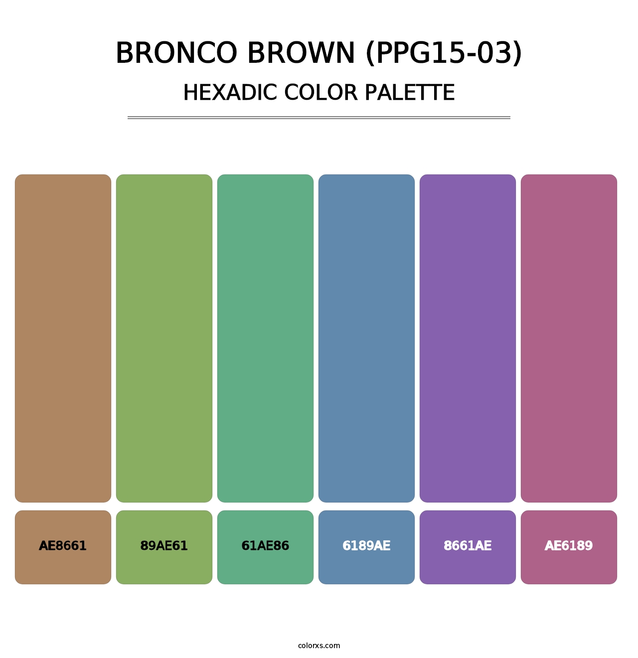 Bronco Brown (PPG15-03) - Hexadic Color Palette
