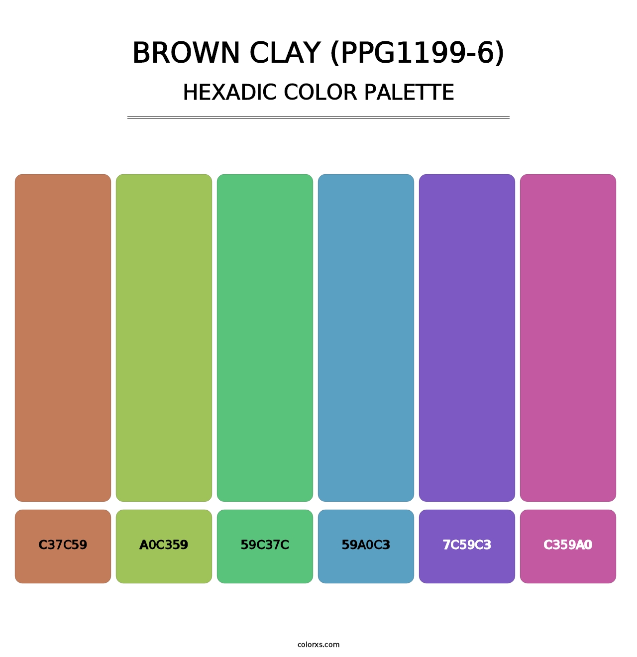 Brown Clay (PPG1199-6) - Hexadic Color Palette