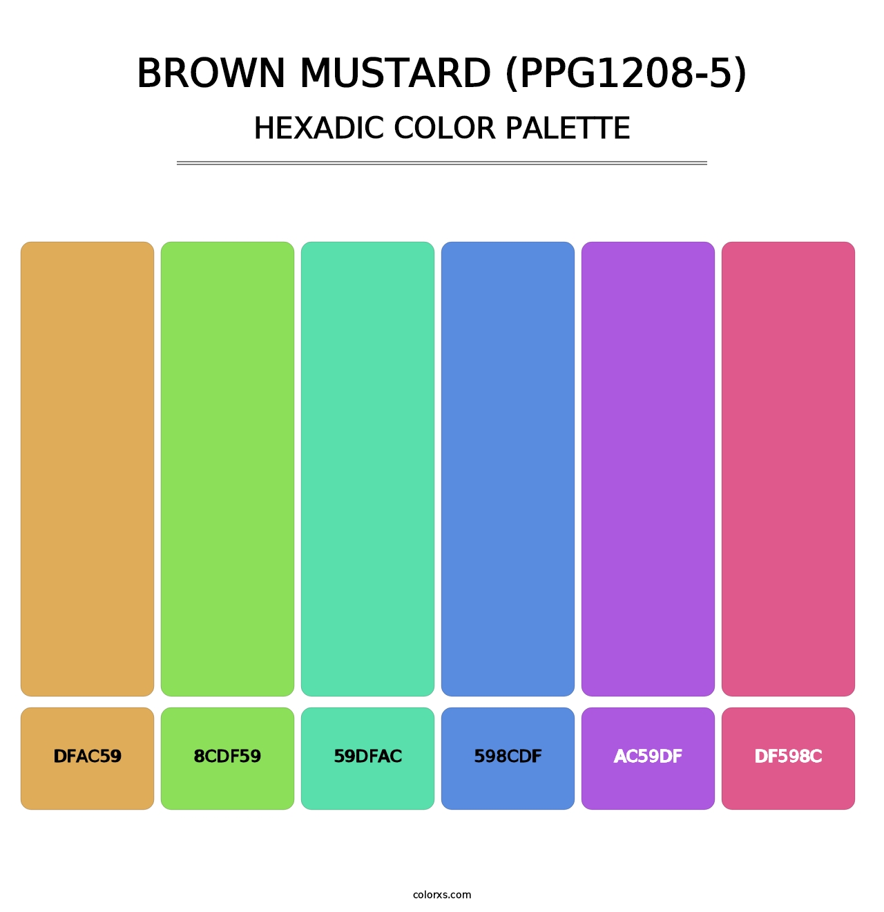 Brown Mustard (PPG1208-5) - Hexadic Color Palette