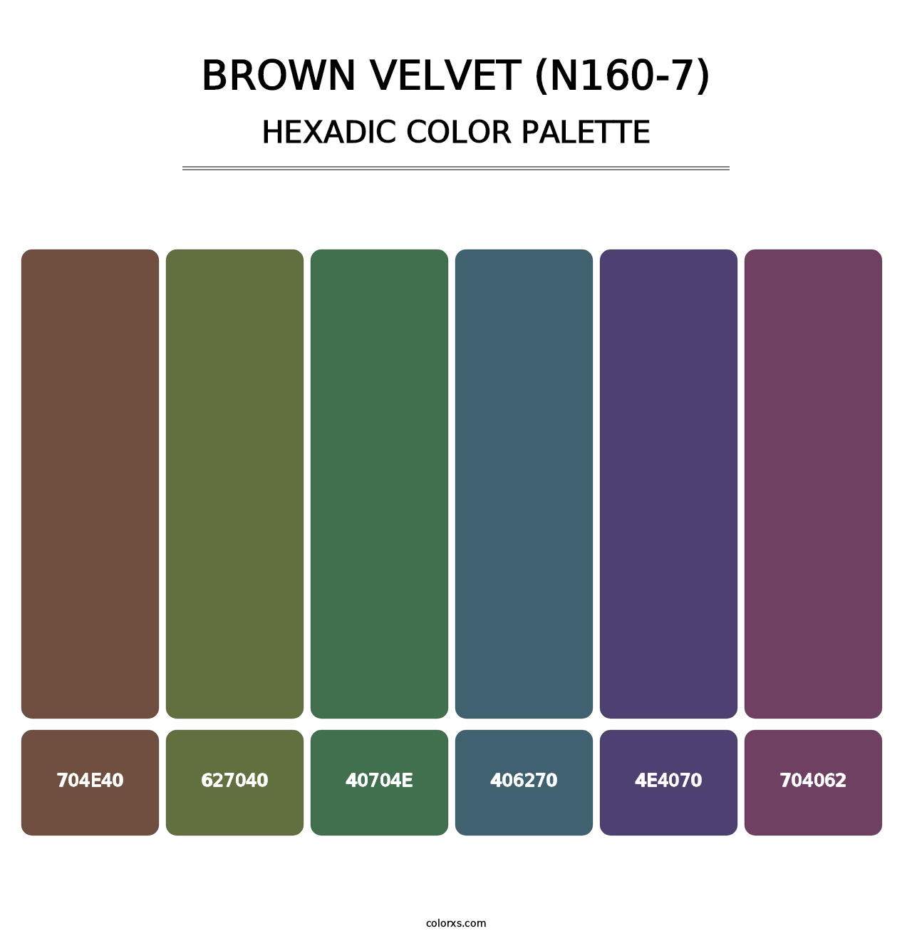 Brown Velvet (N160-7) - Hexadic Color Palette