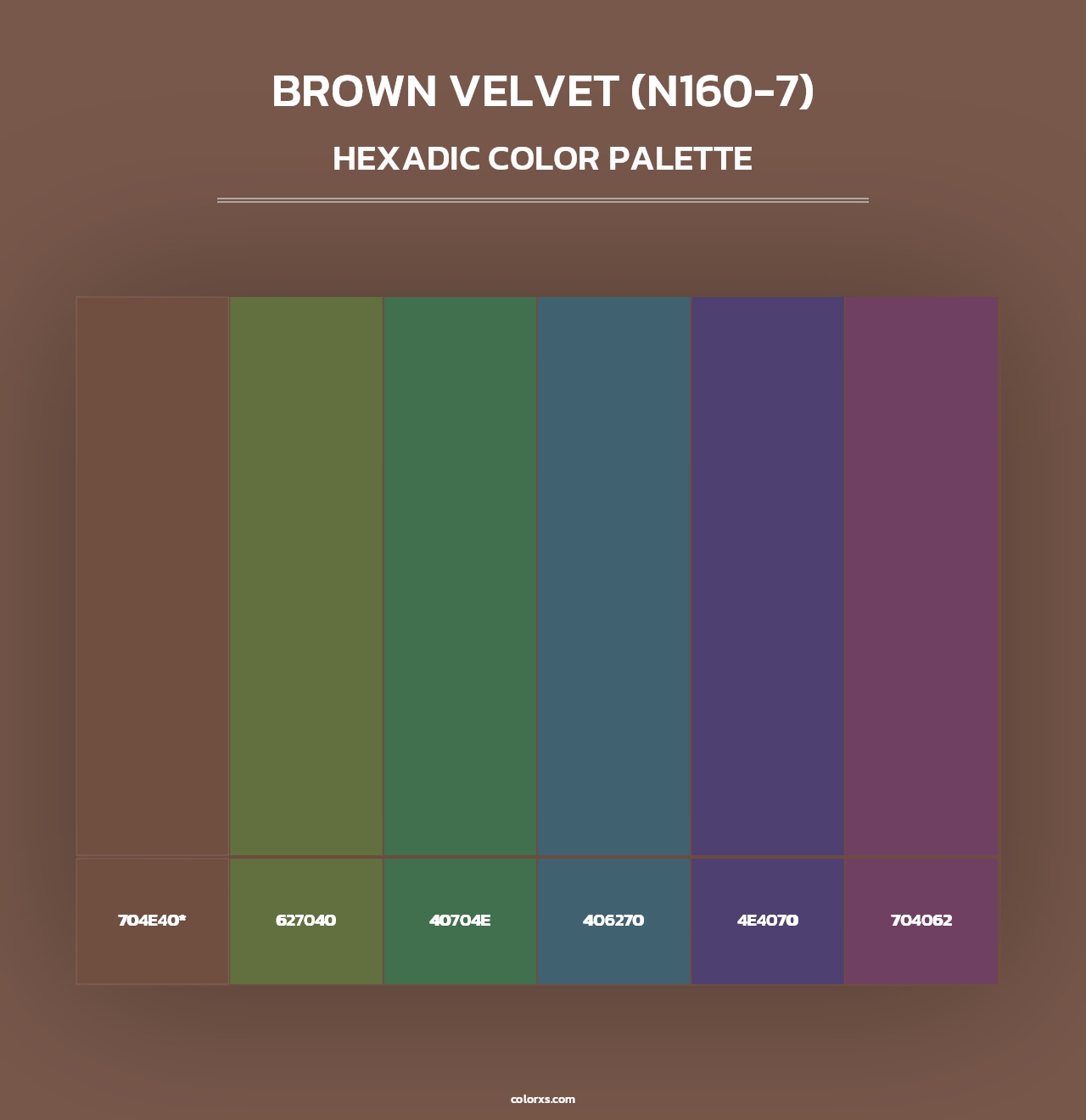 Brown Velvet (N160-7) - Hexadic Color Palette