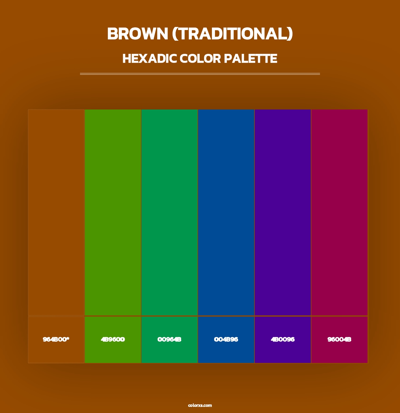 Brown (Traditional) - Hexadic Color Palette
