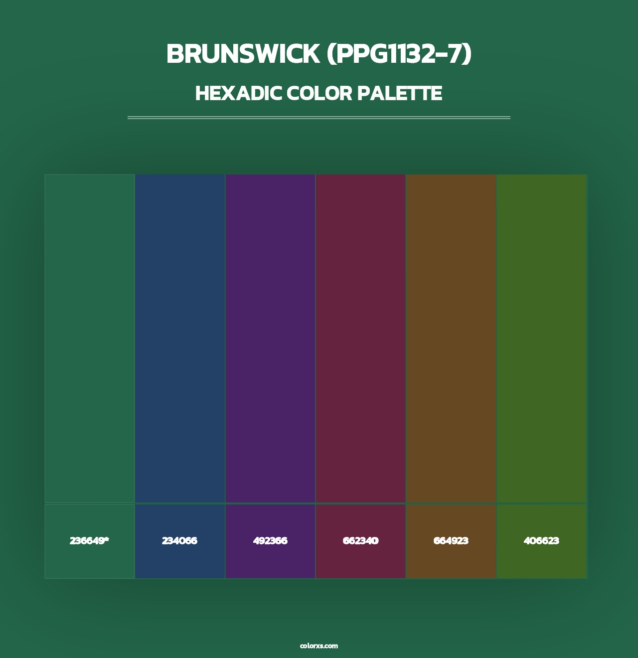 Brunswick (PPG1132-7) - Hexadic Color Palette