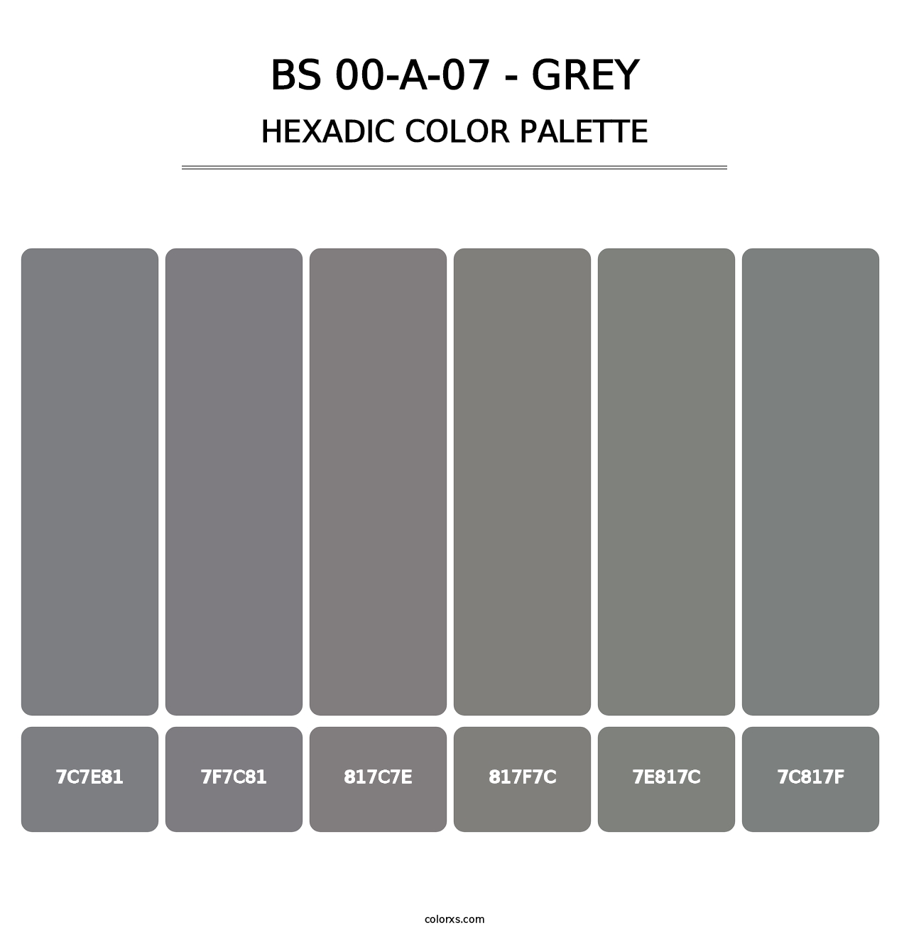 BS 00-A-07 - Grey - Hexadic Color Palette