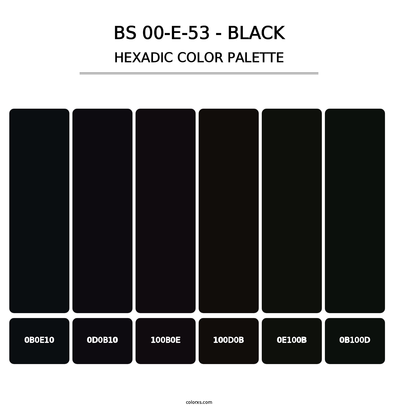 BS 00-E-53 - Black - Hexadic Color Palette