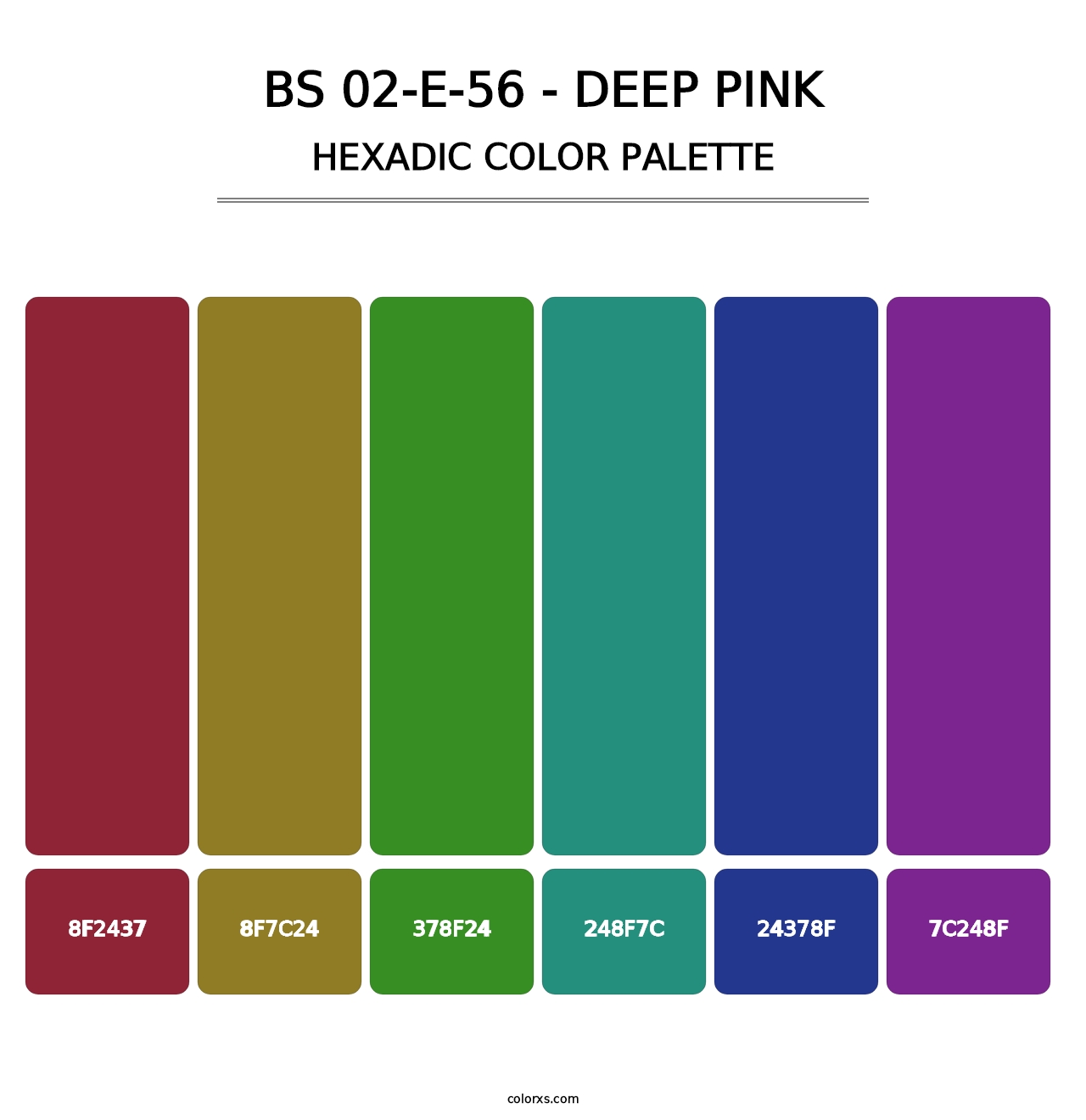 BS 02-E-56 - Deep Pink - Hexadic Color Palette