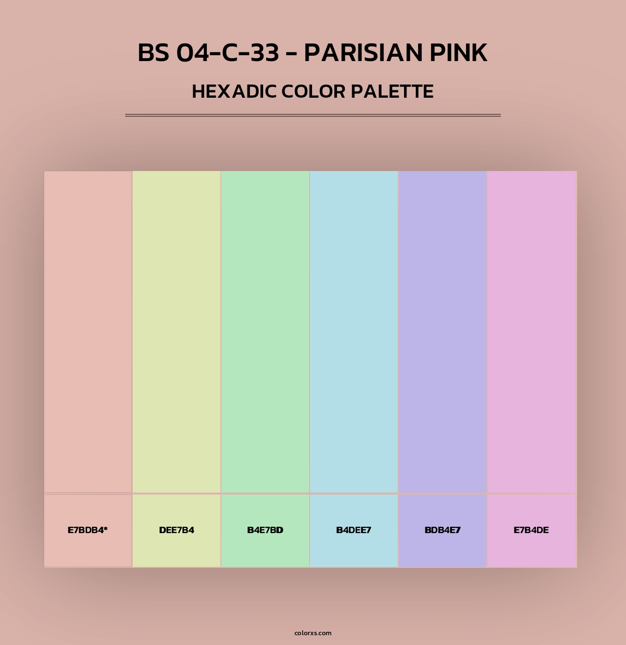 BS 04-C-33 - Parisian Pink - Hexadic Color Palette