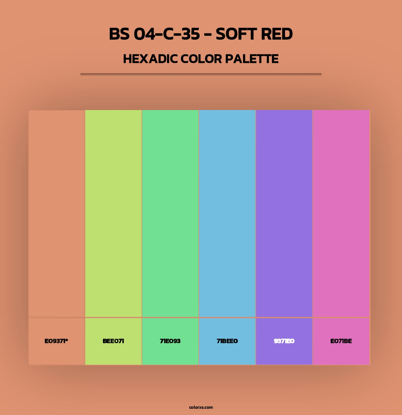 BS 04-C-35 - Soft Red - Hexadic Color Palette