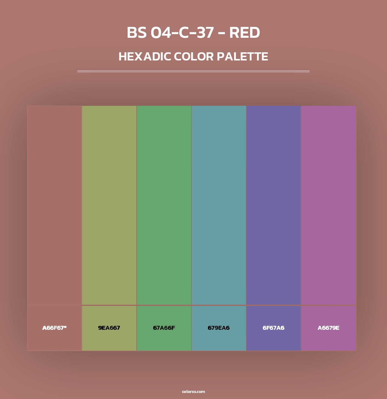 BS 04-C-37 - Red - Hexadic Color Palette