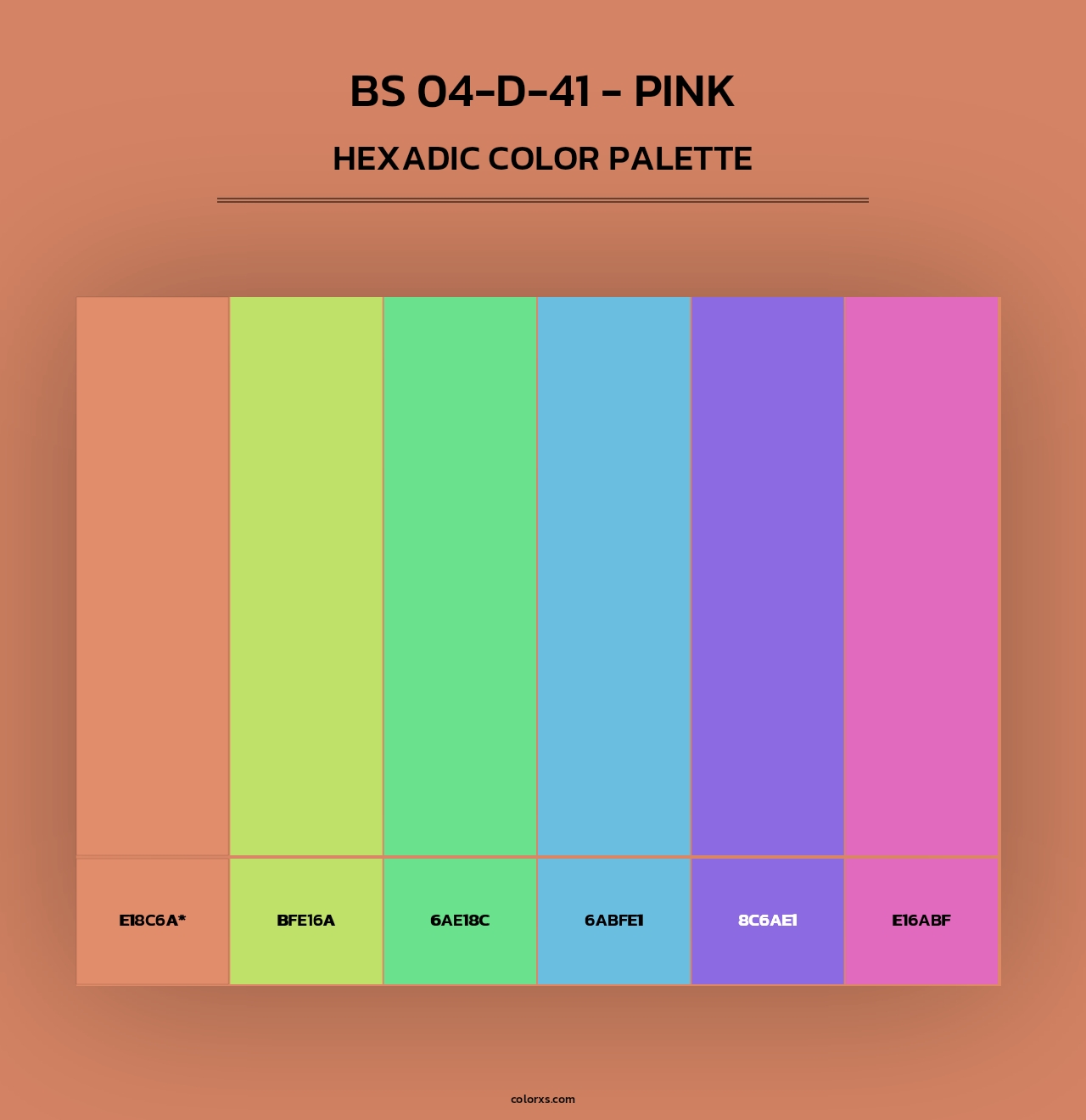 BS 04-D-41 - Pink - Hexadic Color Palette