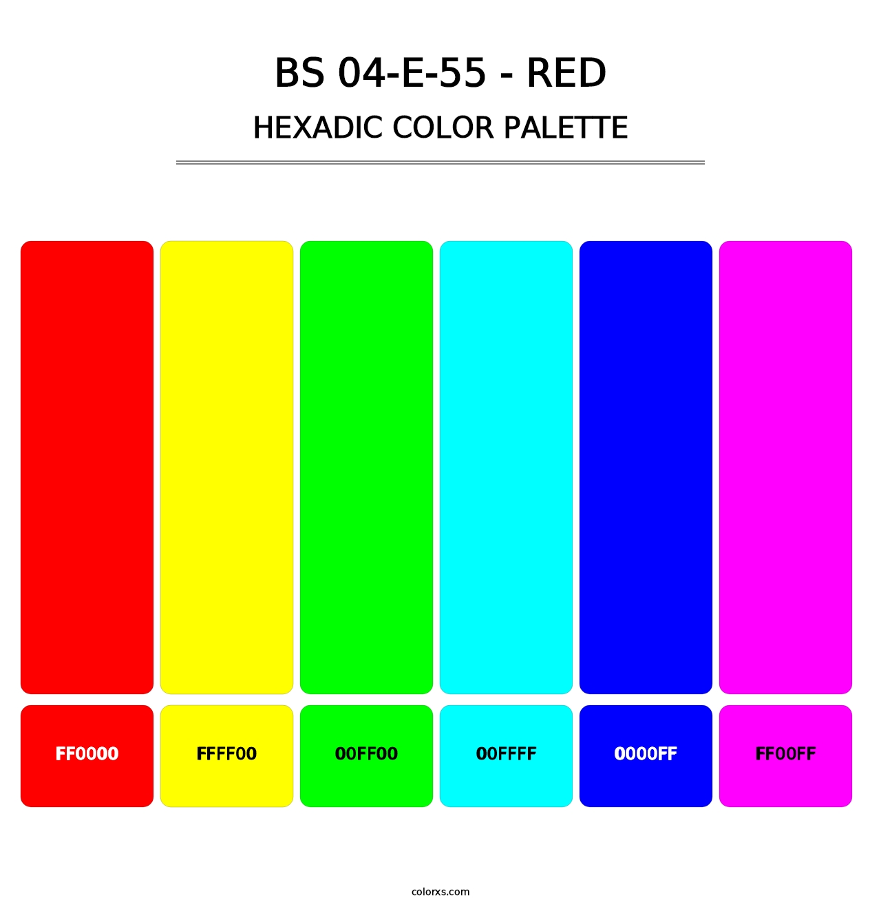 BS 04-E-55 - Red - Hexadic Color Palette