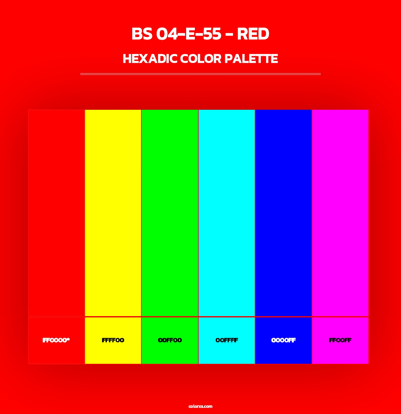 BS 04-E-55 - Red - Hexadic Color Palette