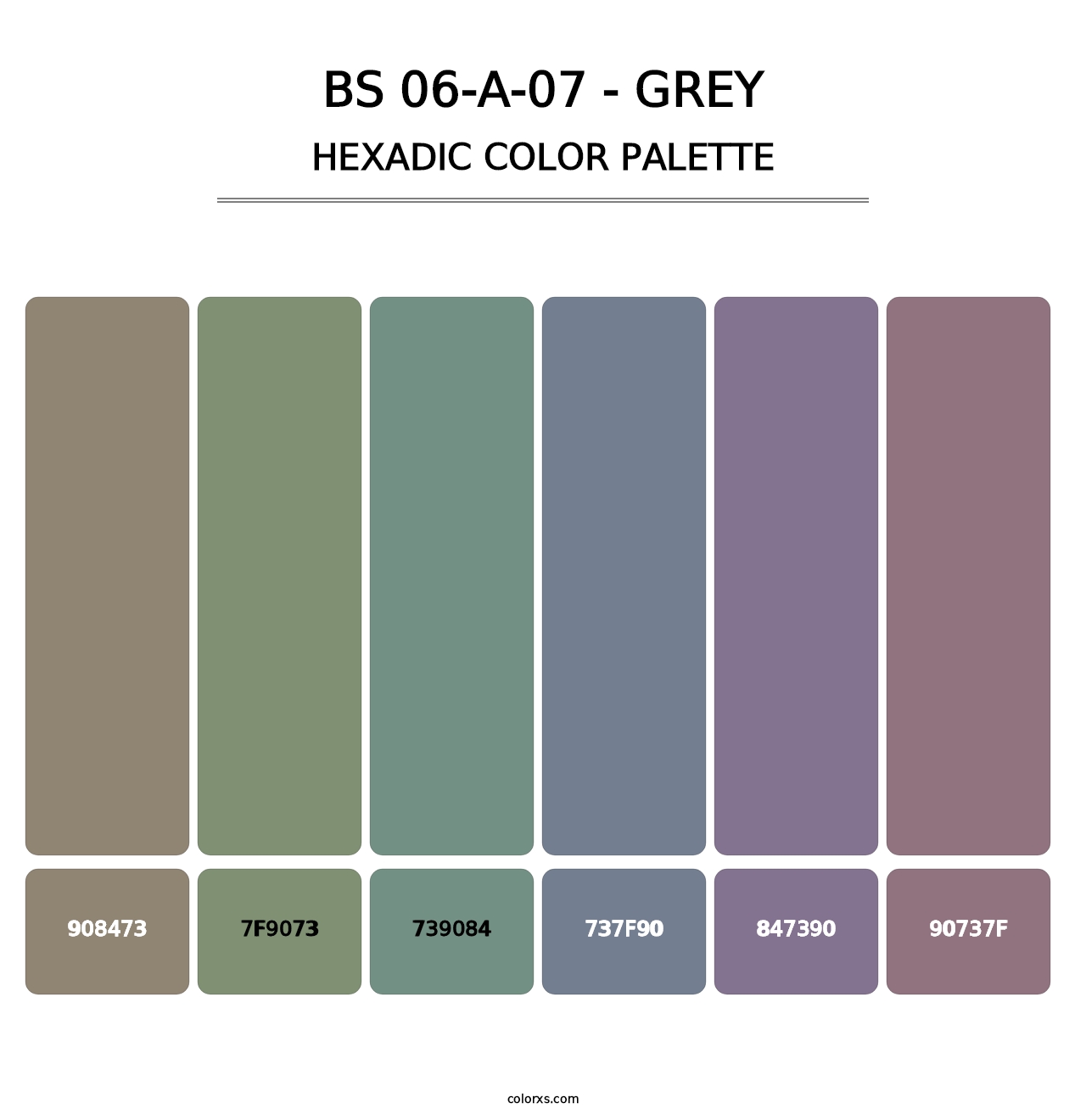 BS 06-A-07 - Grey - Hexadic Color Palette