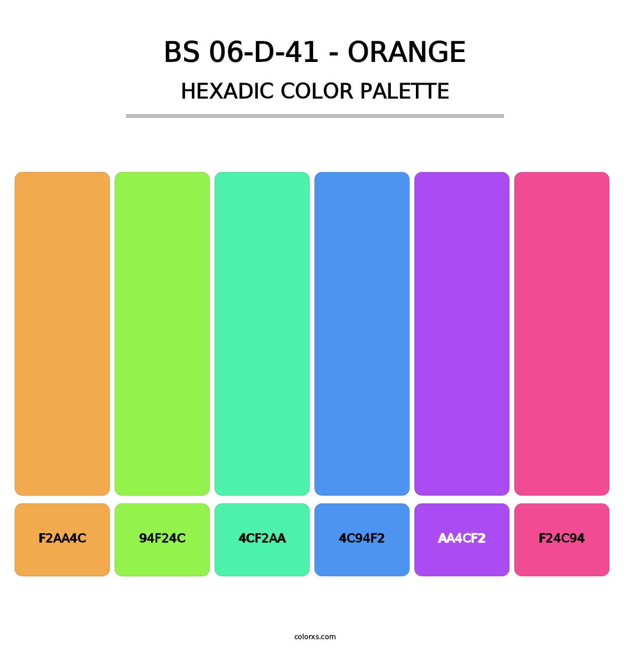 BS 06-D-41 - Orange - Hexadic Color Palette