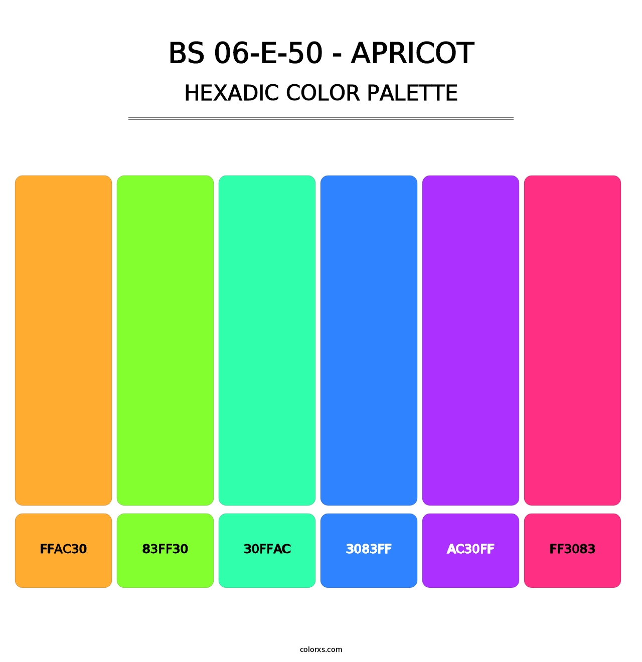 BS 06-E-50 - Apricot - Hexadic Color Palette