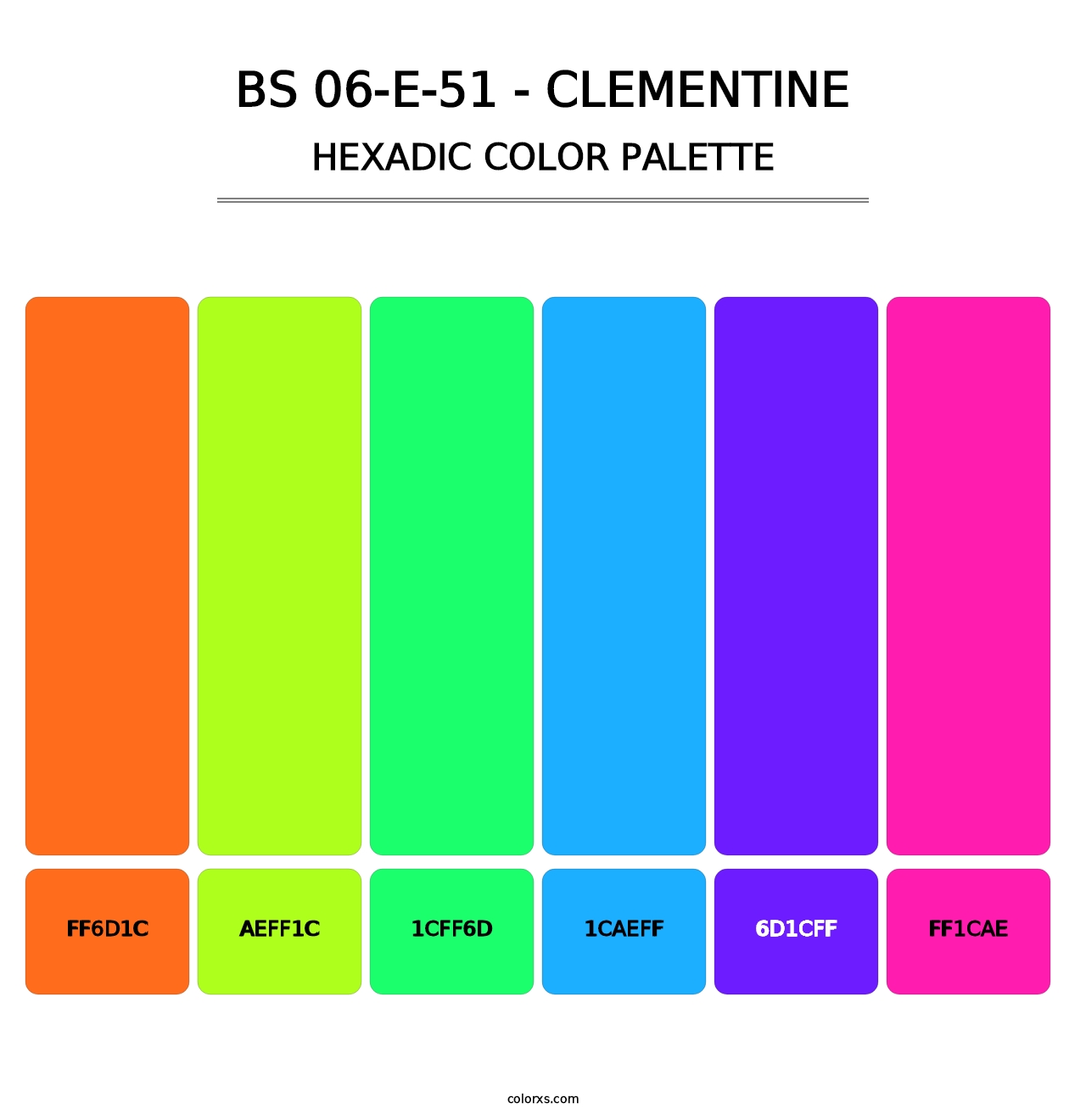 BS 06-E-51 - Clementine - Hexadic Color Palette