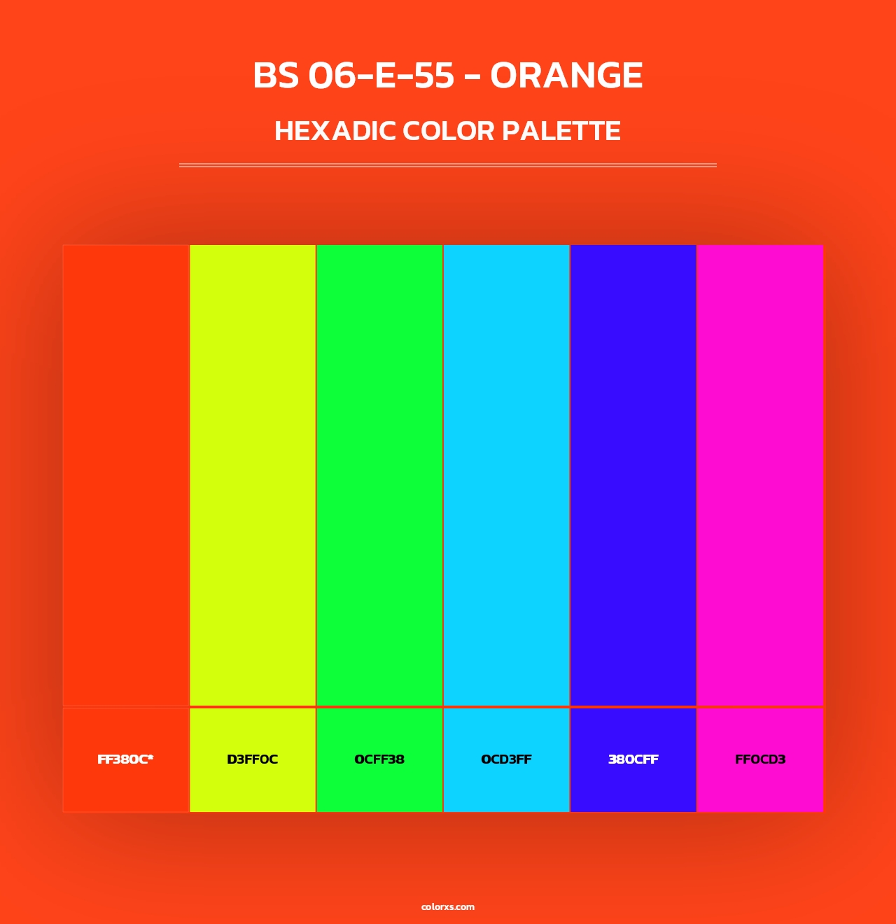 BS 06-E-55 - Orange - Hexadic Color Palette