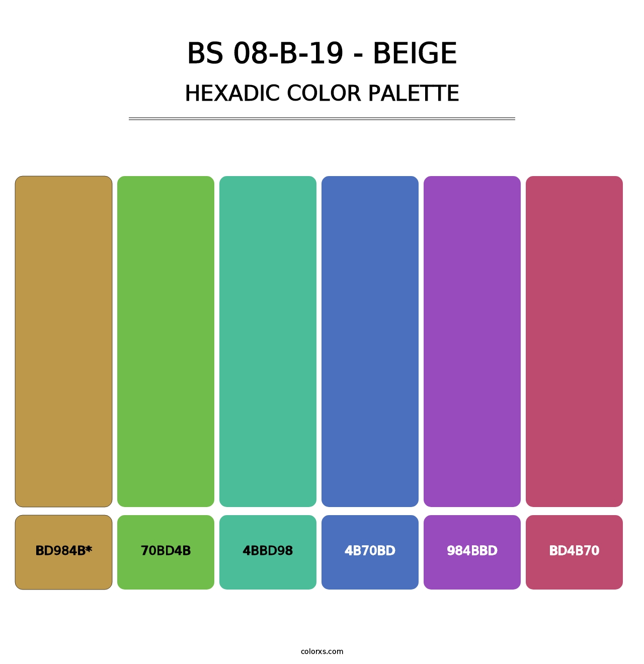 BS 08-B-19 - Beige - Hexadic Color Palette