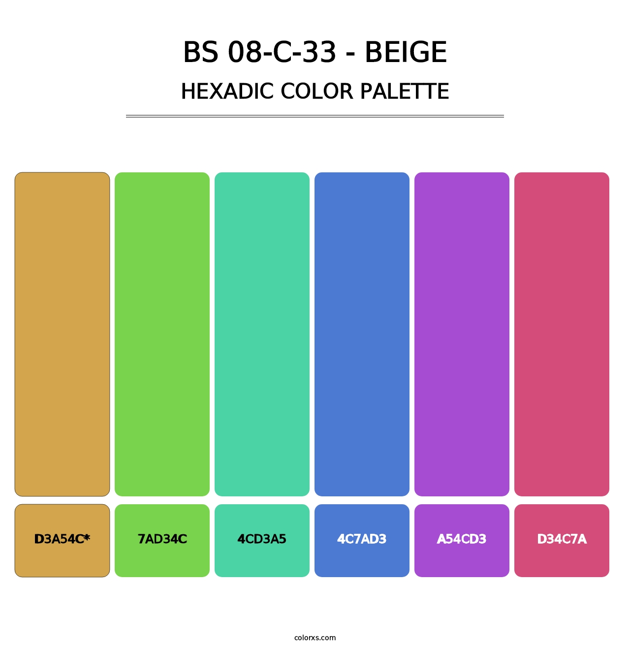 BS 08-C-33 - Beige - Hexadic Color Palette