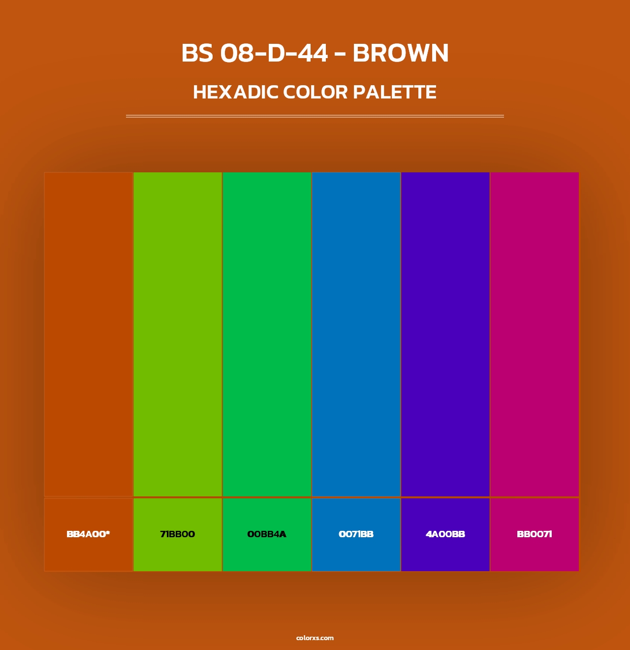 BS 08-D-44 - Brown - Hexadic Color Palette