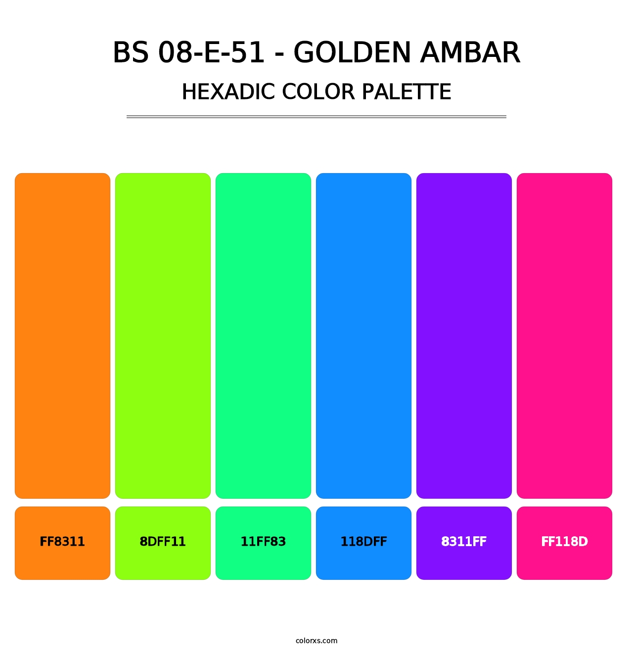 BS 08-E-51 - Golden Ambar - Hexadic Color Palette