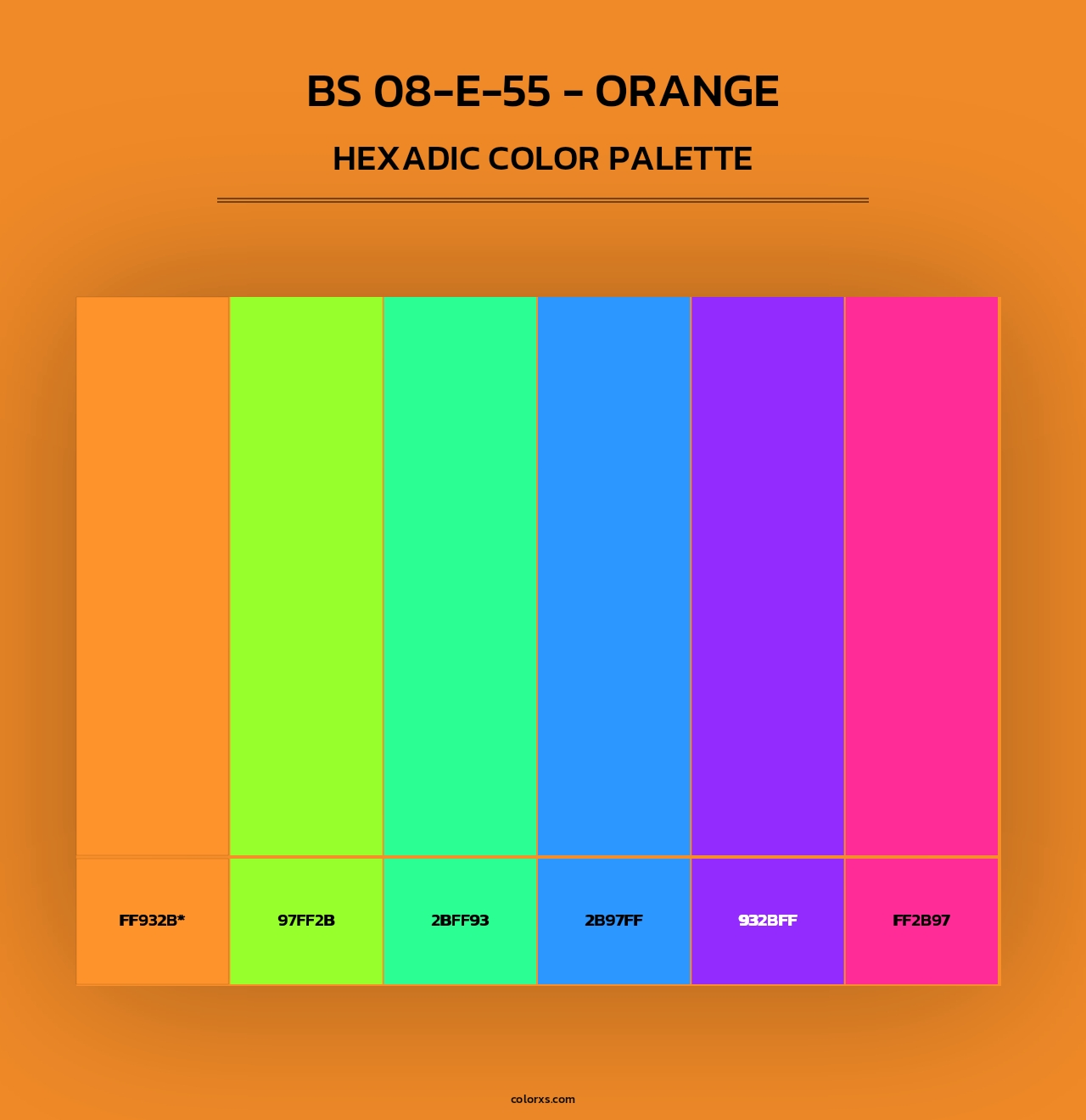 BS 08-E-55 - Orange - Hexadic Color Palette