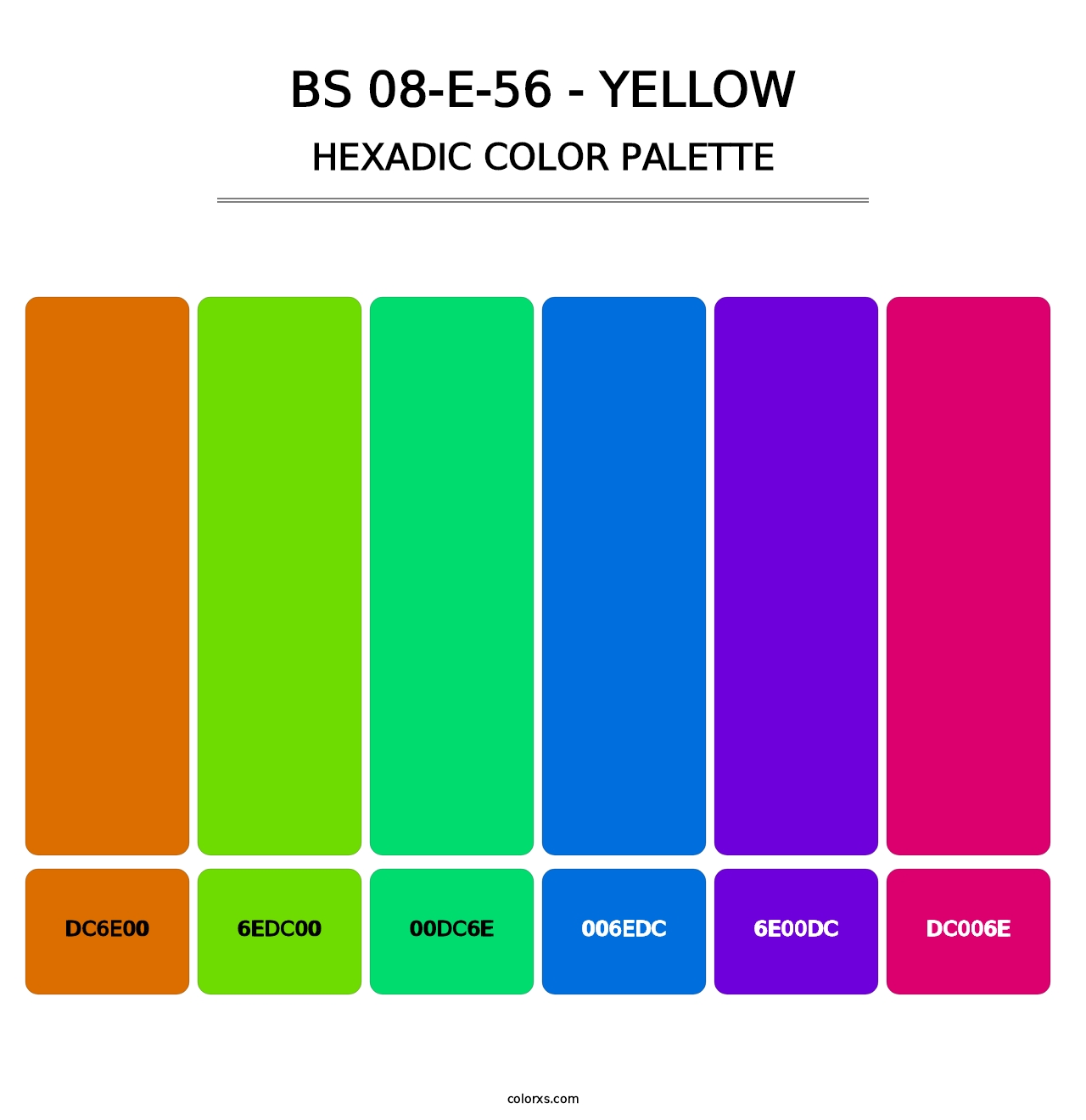 BS 08-E-56 - Yellow - Hexadic Color Palette