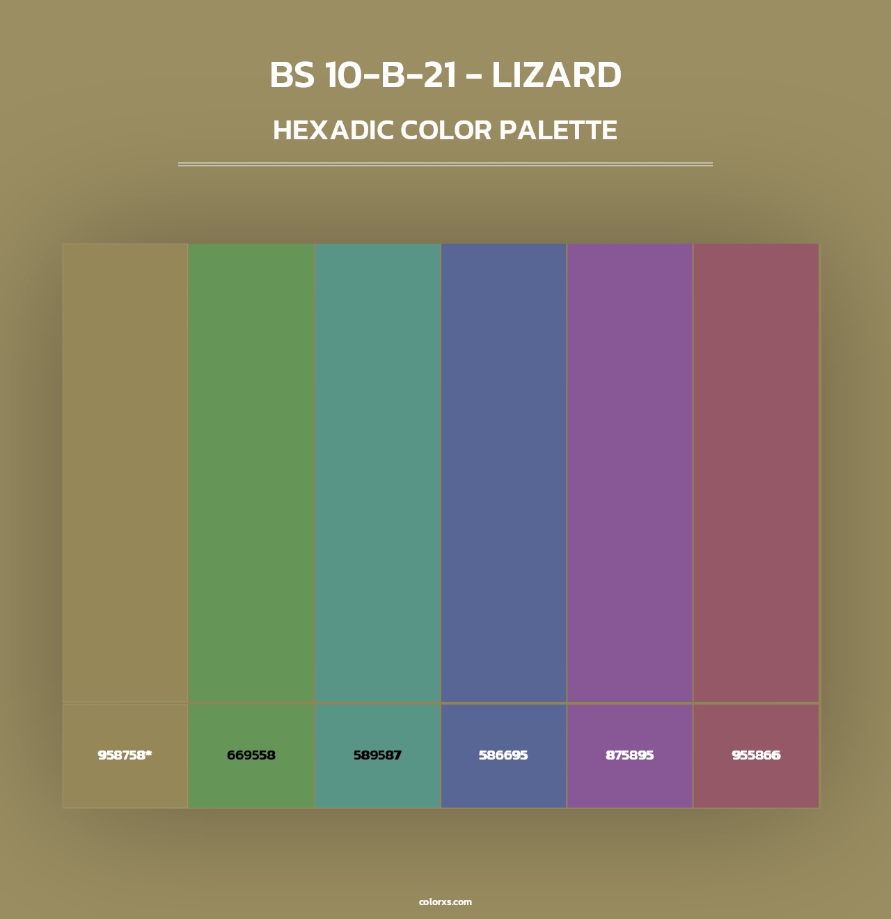 BS 10-B-21 - Lizard - Hexadic Color Palette