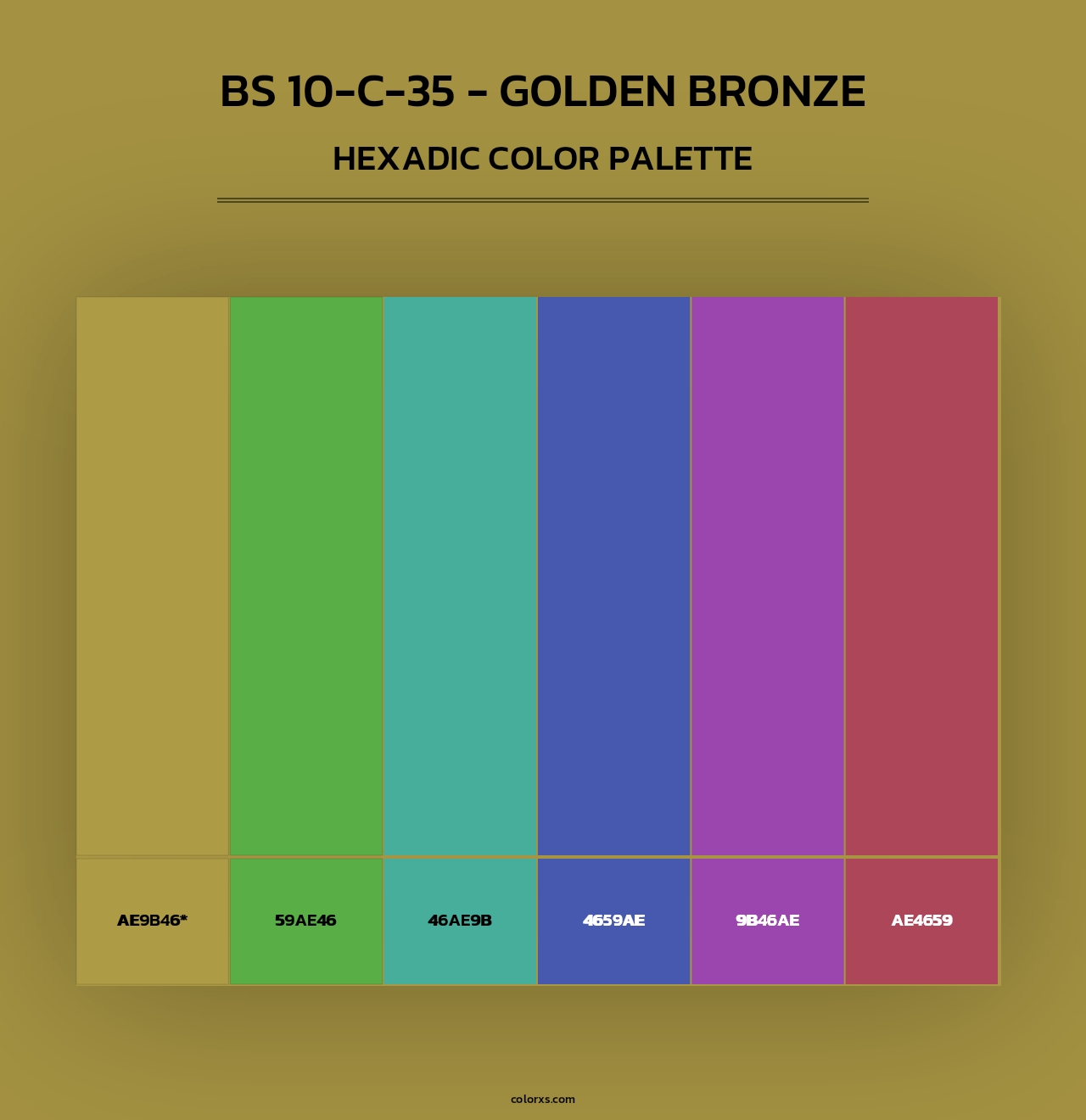 BS 10-C-35 - Golden Bronze - Hexadic Color Palette