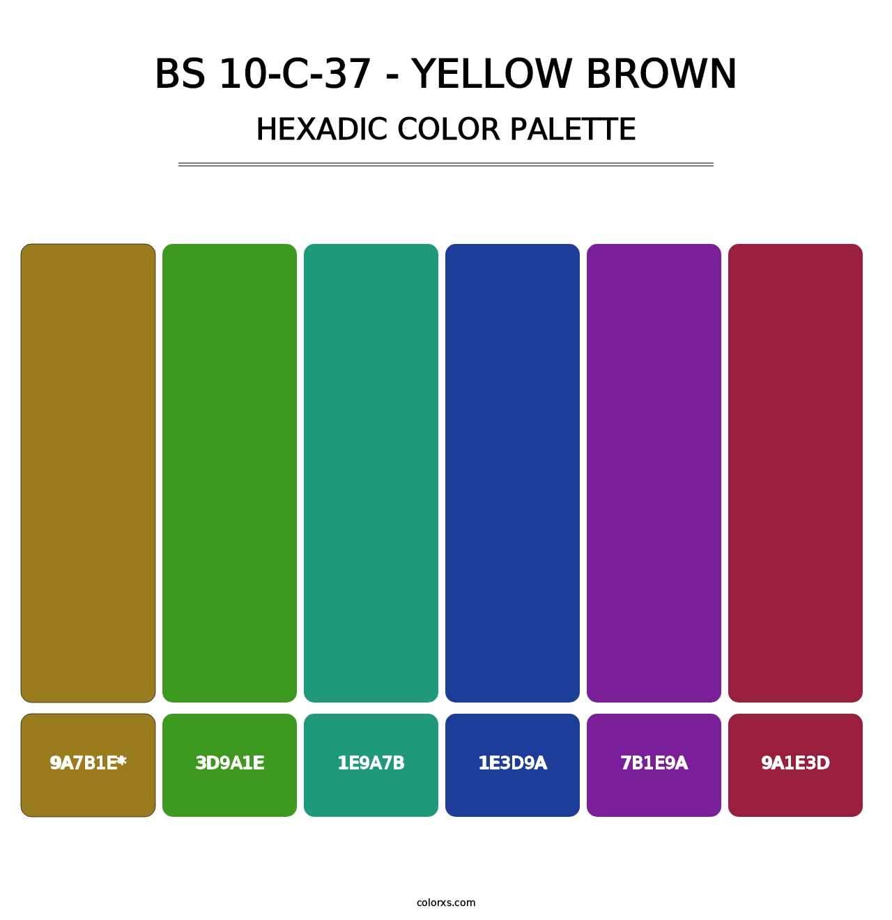 BS 10-C-37 - Yellow Brown - Hexadic Color Palette