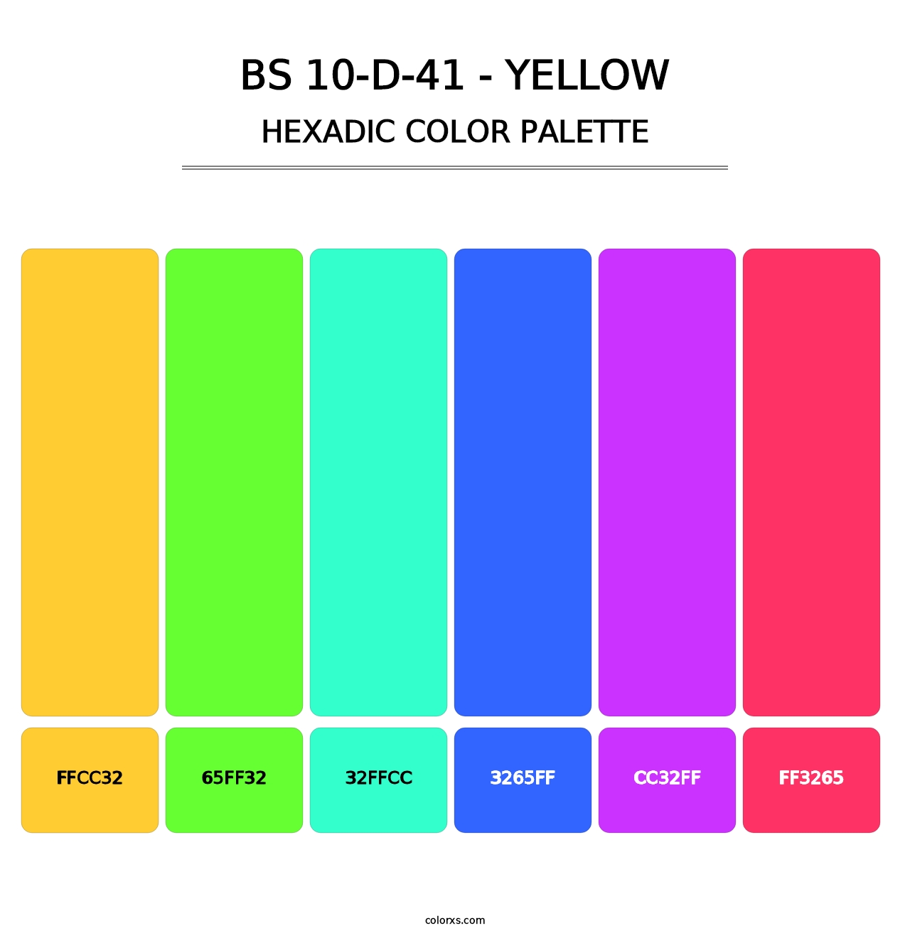 BS 10-D-41 - Yellow - Hexadic Color Palette