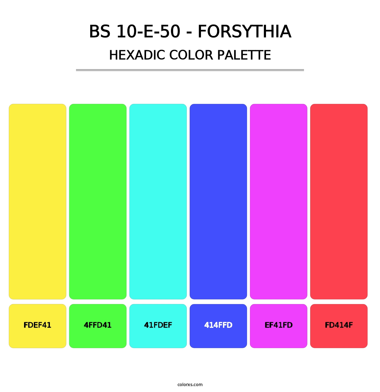 BS 10-E-50 - Forsythia - Hexadic Color Palette