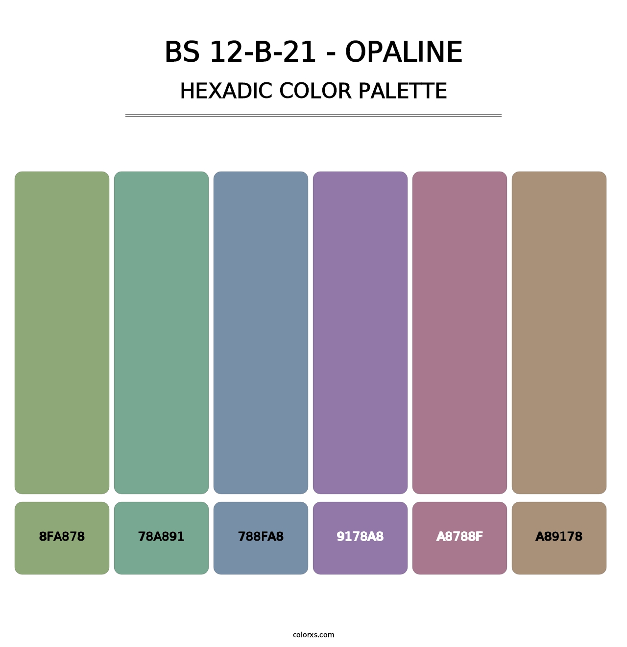 BS 12-B-21 - Opaline - Hexadic Color Palette